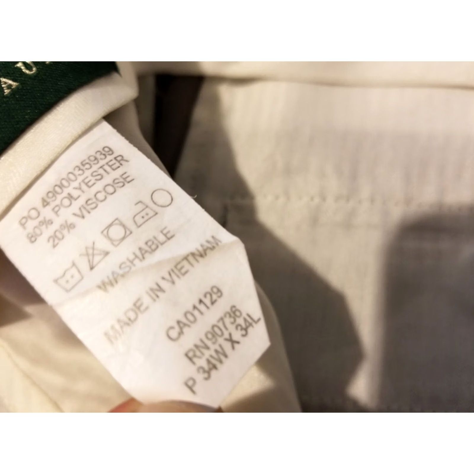Polo Ralph Lauren Mens Polo Ralph Lauren Dress Pants Gray Khaki Chino Trouser 34x34 34x31 Size US S / EU 44-46 / 1 - 6 Thumbnail