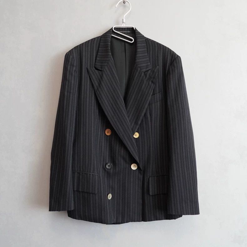 Yohji Yamamoto Yohji Yamamoto95AW Luming House Striped Double Breasted Jac Size US M / EU 48-50 / 2 - 1 Thumbnail