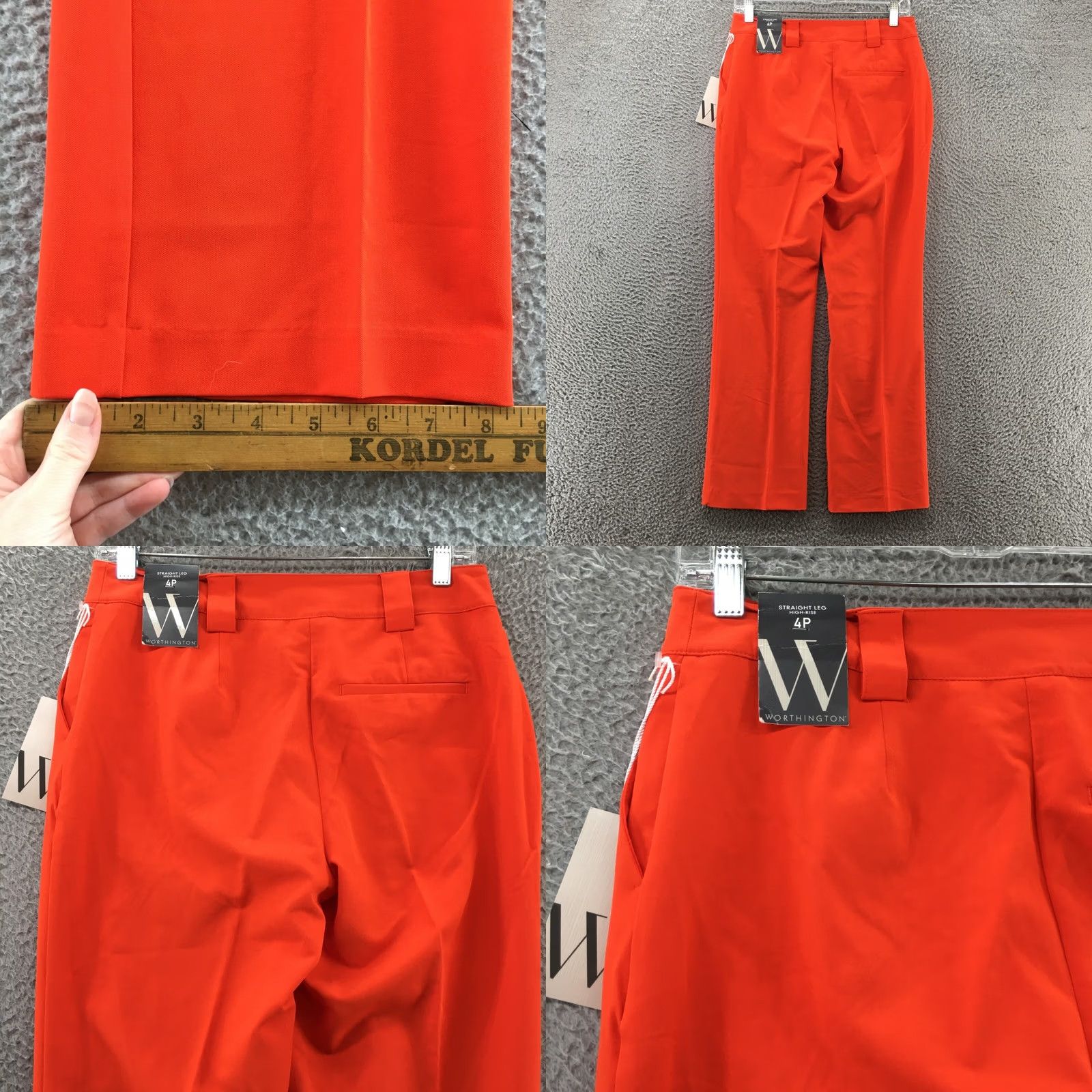 Worthington Worthington Orange Petite 4P Straight Leg High Rise Trouser Pants Womens Low Rise? No, High Rise. Size 30" / US 8 / IT 44 - 9 Thumbnail