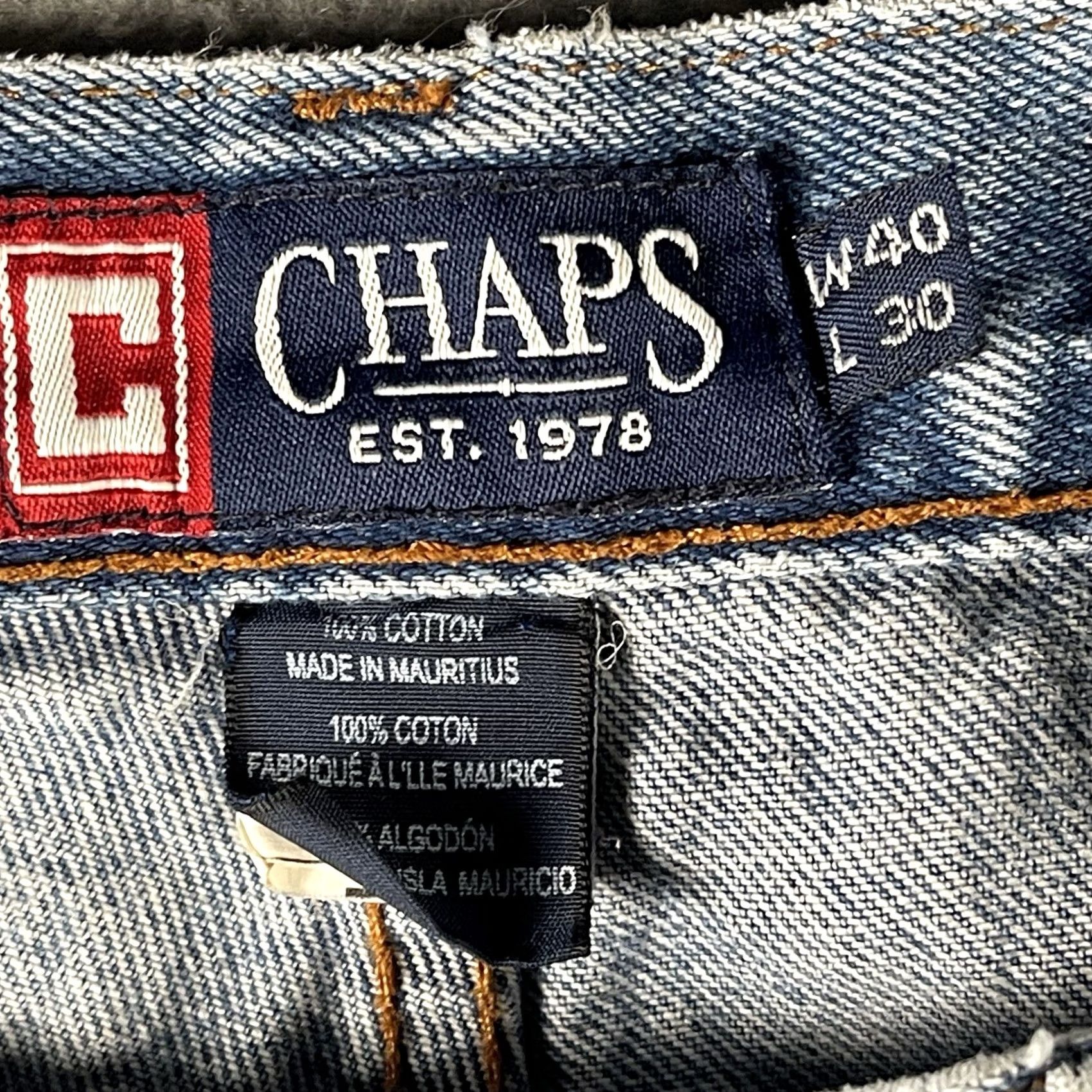 Chaps Chaps Jeans Straight Fit Mens 40x30 Blue Denim 5-Pocket Classic Comfort Jeans Mens Blue Denim 90s Logo Preppy Vintage N/A Size US 40 / EU 56 - 4 Thumbnail