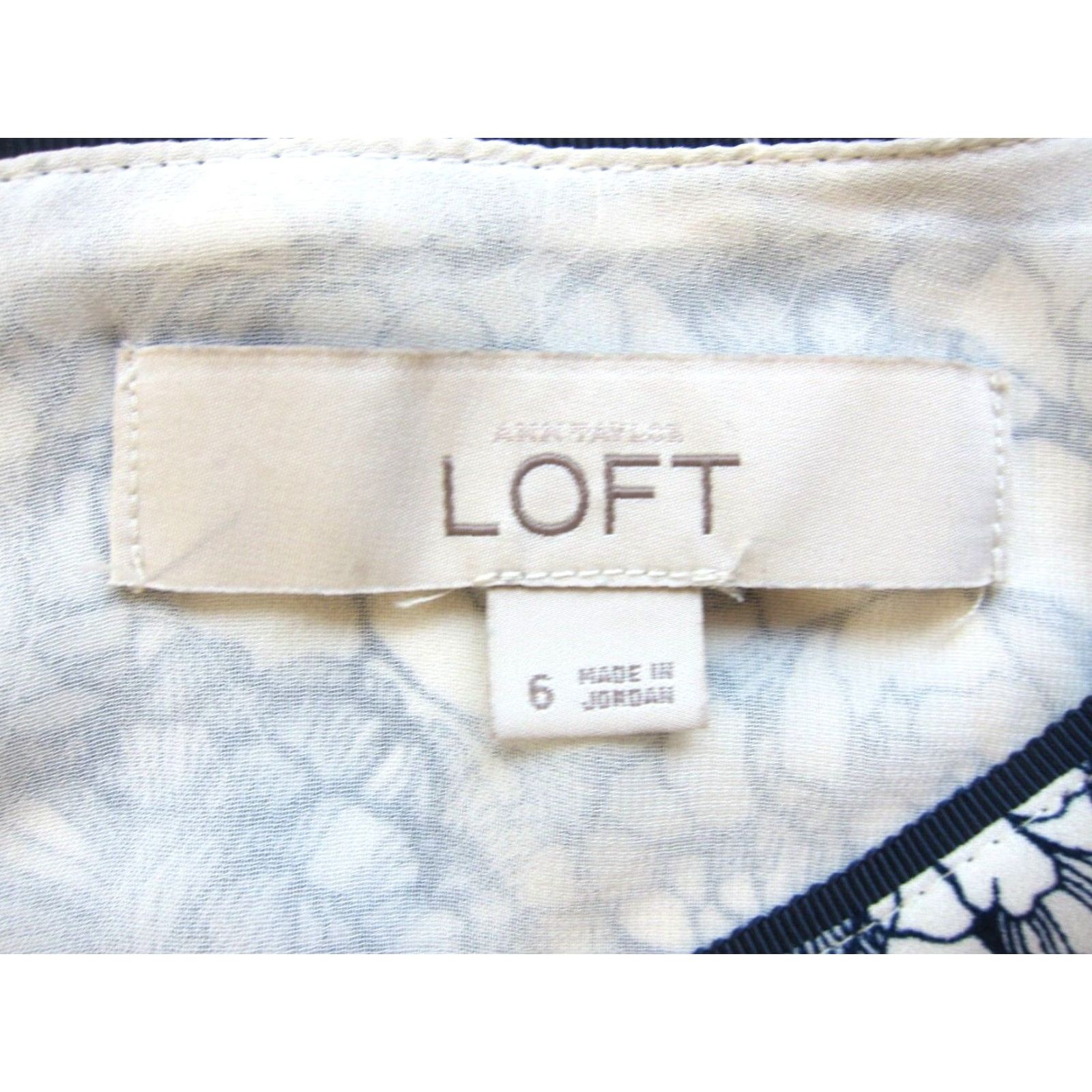 Loft VINTAGE Ann Taylor Loft Black Ivory Floral Cap Sleeve Fit Flare Sun Dress 6 Size M / US 6-8 / IT 42-44 - 3 Thumbnail