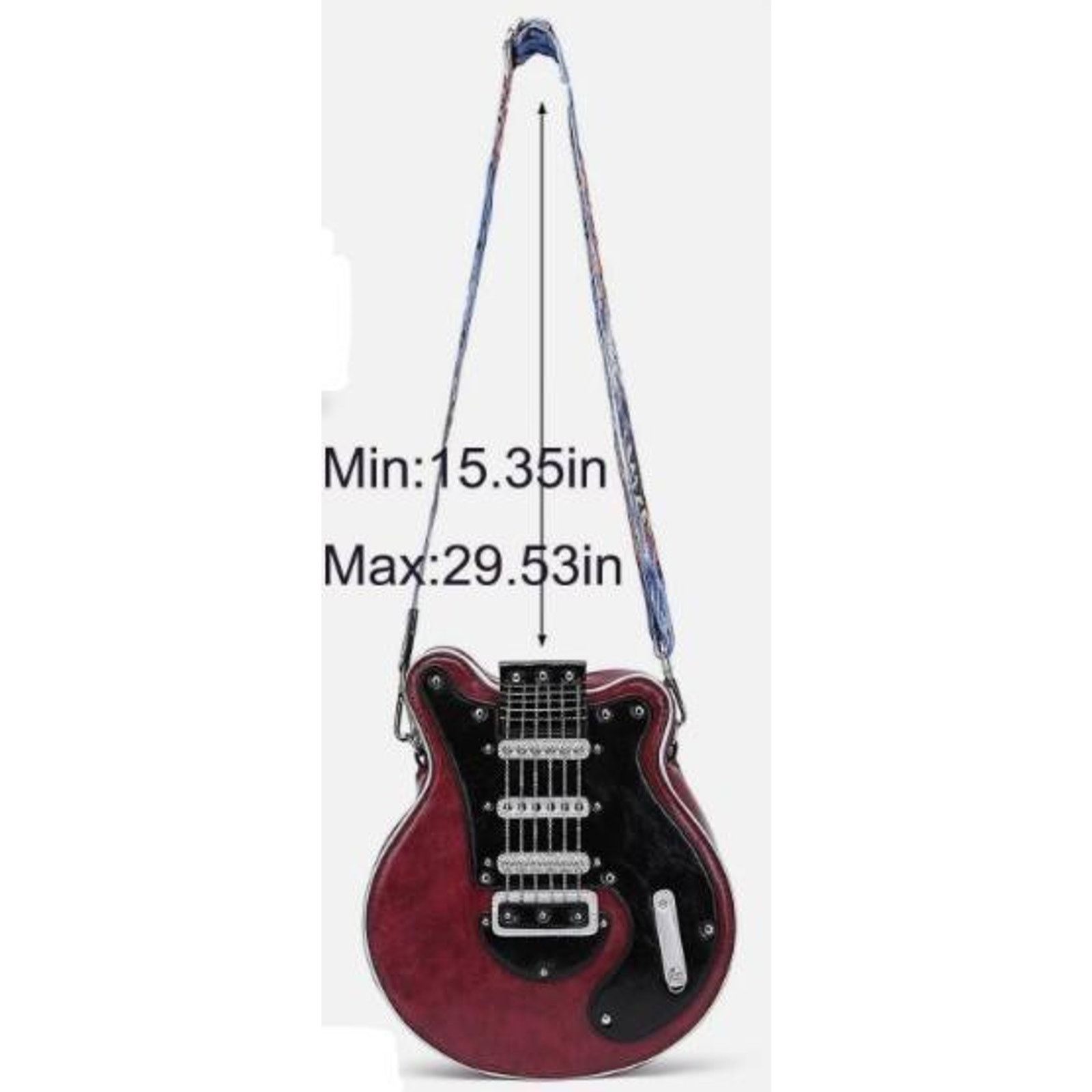 The Unbranded Brand Guitar Shaped Crossbody Bag / Purse / Handbag for Women~New~ Size ONE SIZE - 14 Thumbnail