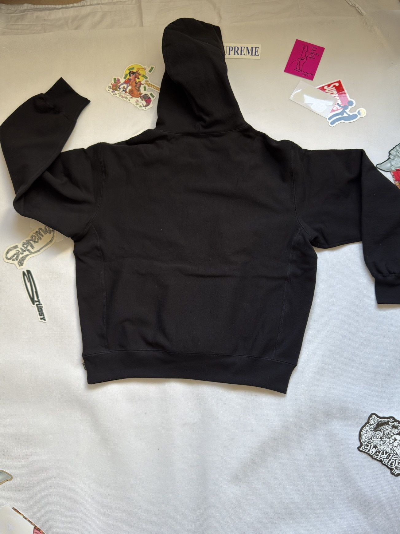 Supreme × Swarovski | No Tax In Eu 🔥 Supreme Black Hoodie Red Logo Boxy Fit | Size US M / EU 48-50 / 2 - 13 Thumbnail