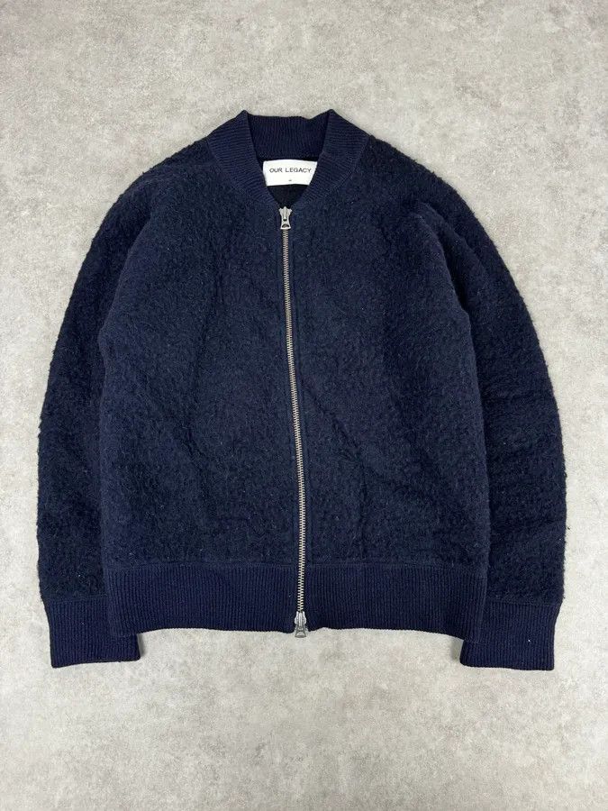 Our Legacy AW2015 Our Legacy Shaggy Navy Blue Zip-up Sweater Size US M / EU 48-50 / 2 - 1 Thumbnail