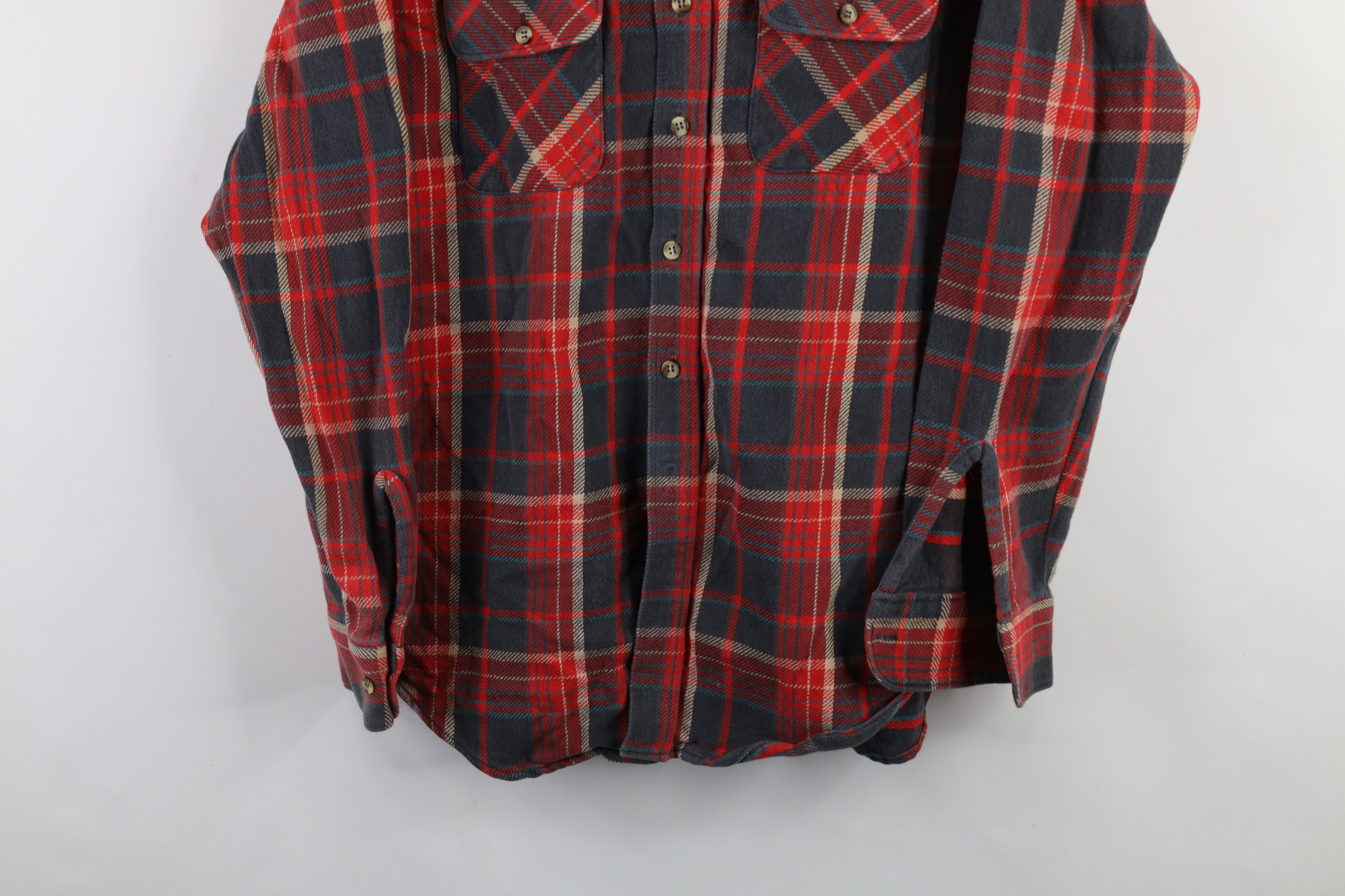 Vintage Vintage 70s Streetwear Heavyweight Button Shirt Plaid Size US L / EU 52-54 / 3 - 3 Thumbnail