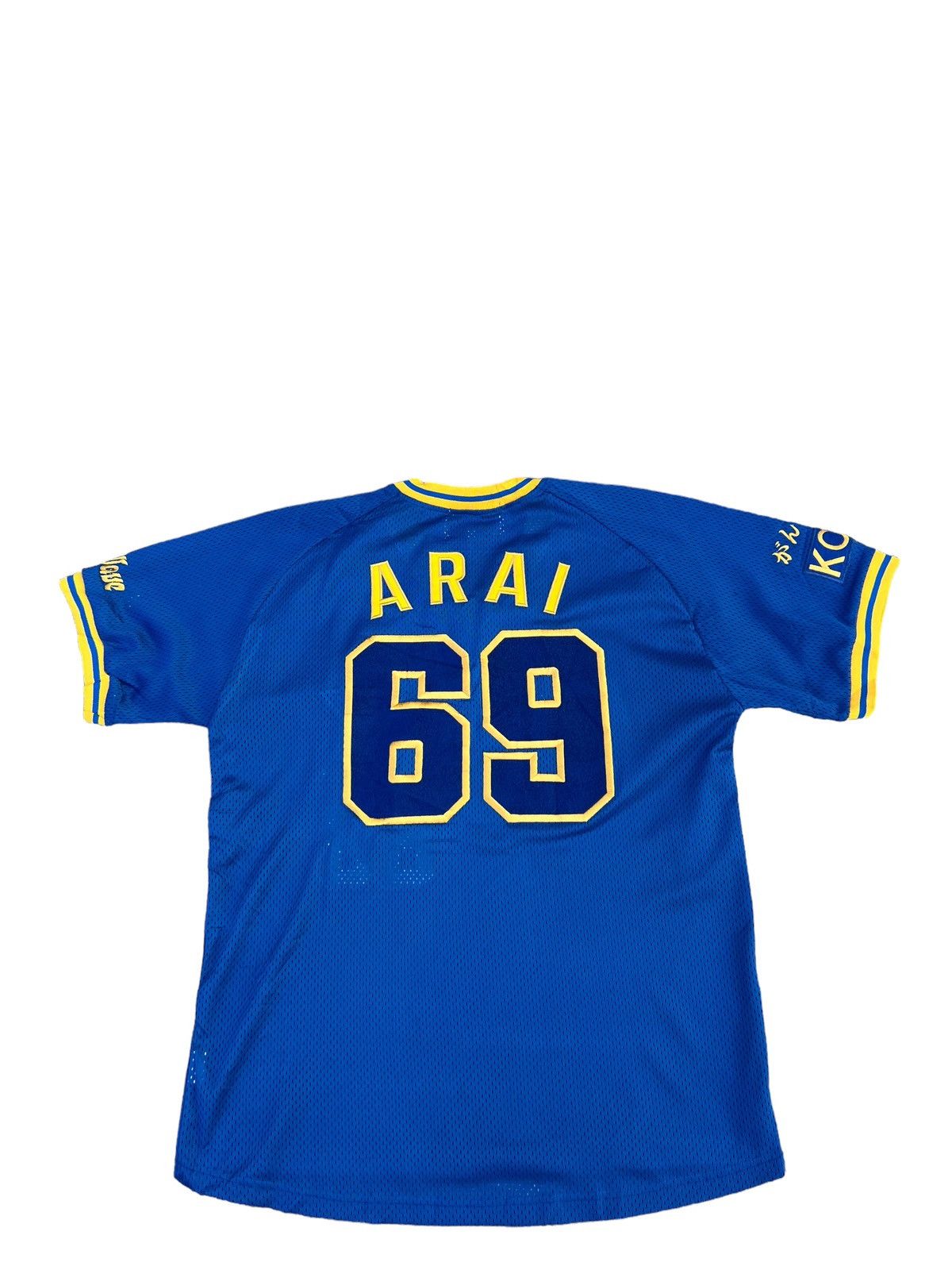 MLB Vintage Orix Blue Wave ARAI #69 Mesh Baseball Jersey Size US L / EU 52-54 / 3 - 12 Thumbnail