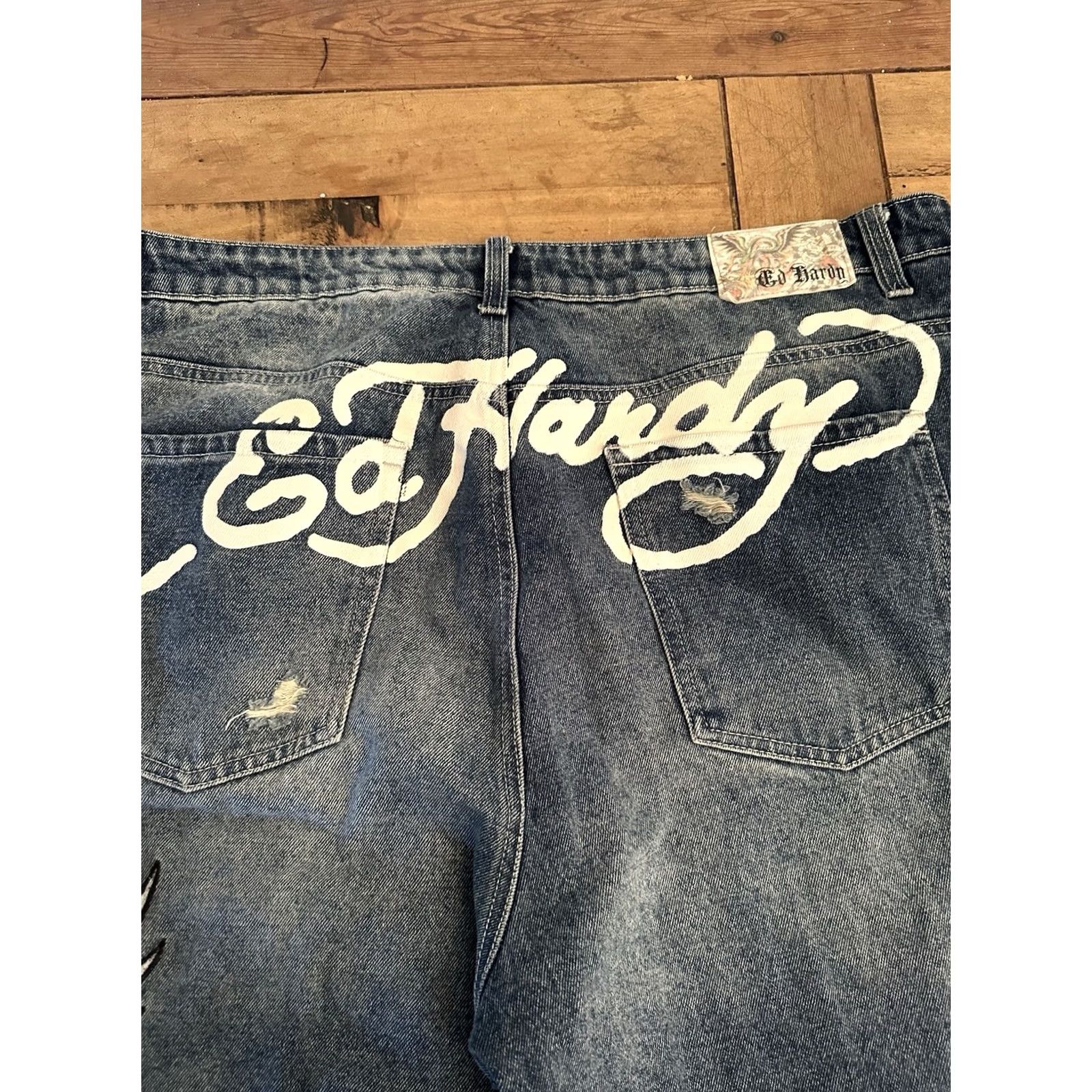 Ed Hardy Ed Hardy Embroidered New York City Eagle Straight Jeans Men’s Size 40 Blue Size US 40 / EU 56 - 3 Thumbnail