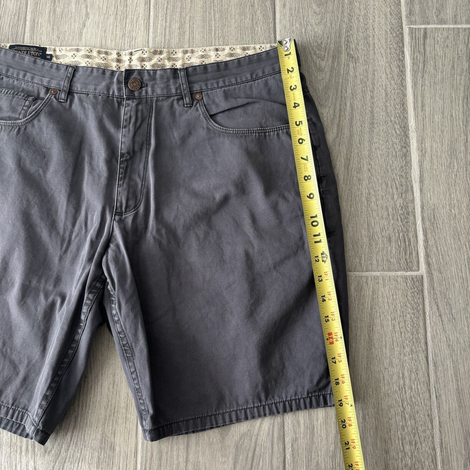 Pendleton Pendleton Men’s 36 Grey Cotton Flat Front Shorts Size US 36 / EU 52 - 9 Thumbnail