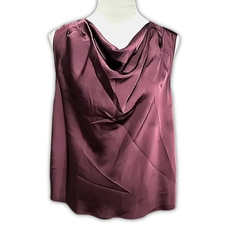 Other Halogen Blouse Top Cowl Neck Sleeveless Satin Purple S NWOT Size S / US 4 / IT 40 - 2 Thumbnail