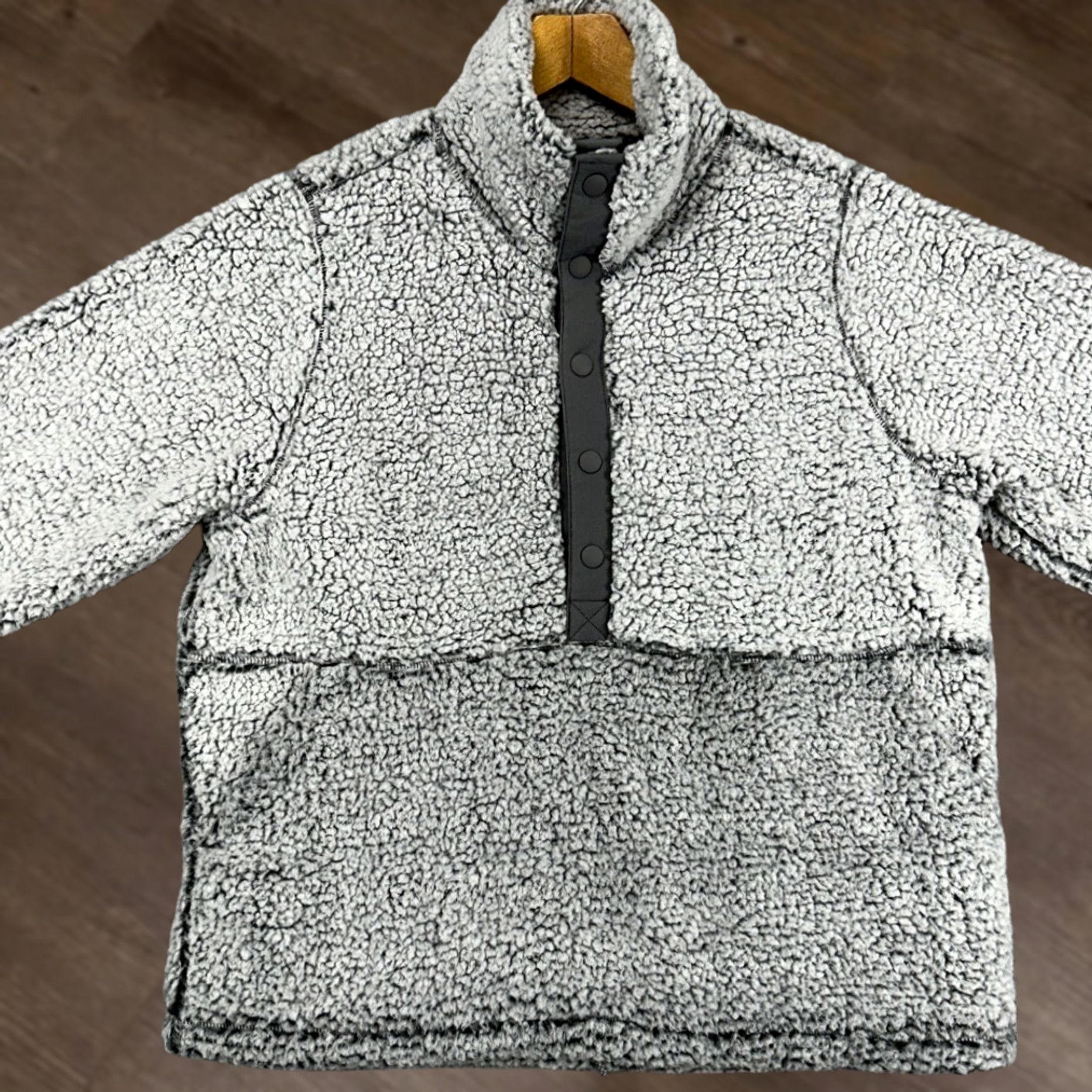 Prana Prana Polar Escape Sherpa Fleece Jacket Womens Medium Gray Pullover Snap Button Coat Size M / US 6-8 / IT 42-44 - 1 Thumbnail