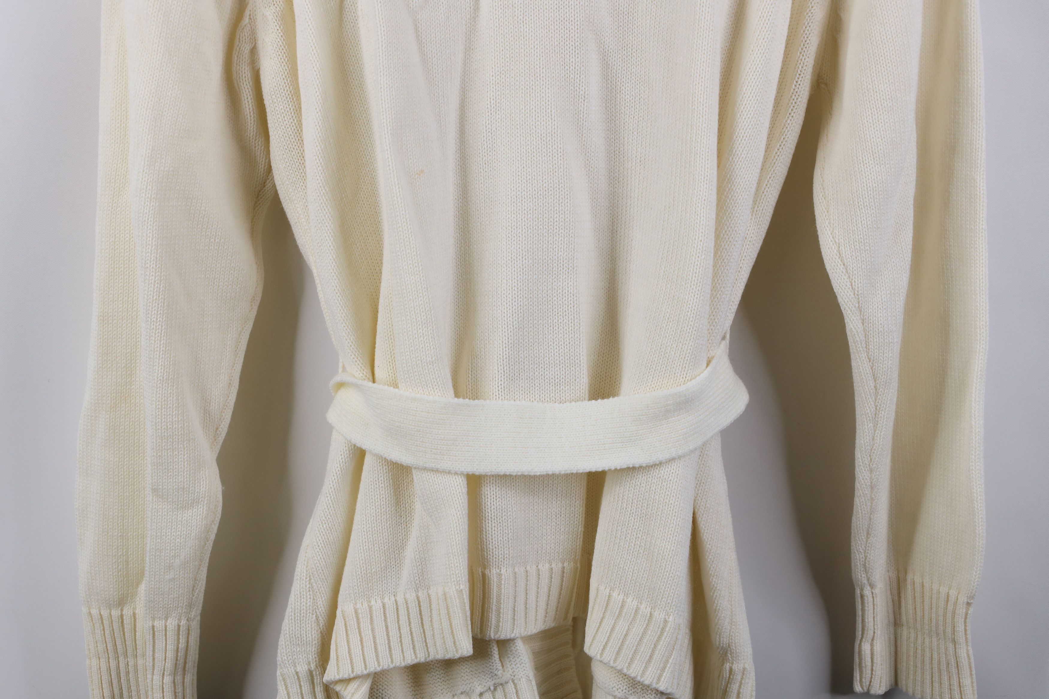 Vintage Vintage 70s Streetwear Belted Knit Shawl Cardigan Sweater Size M / US 6-8 / IT 42-44 - 14 Thumbnail