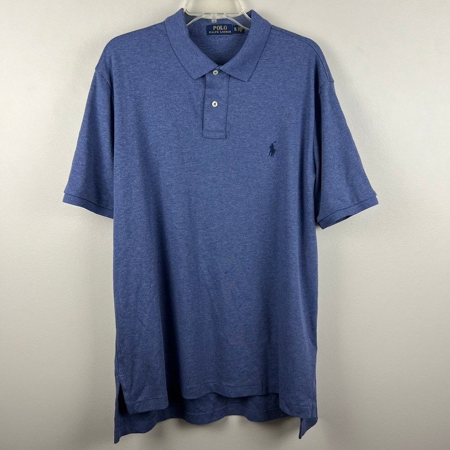 Polo Ralph Lauren Polo Ralph Lauren Blue Heather Short Sleeve Classic Fit Polo Size US XL / EU 56 / 4 - 2 Thumbnail