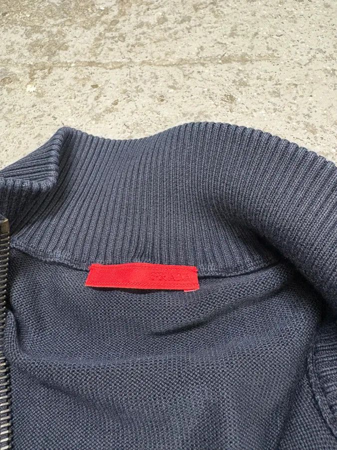Prada × Vintage AW2008 Prada Navy Zip-up Sweater Size US M / EU 48-50 / 2 - 8 Thumbnail