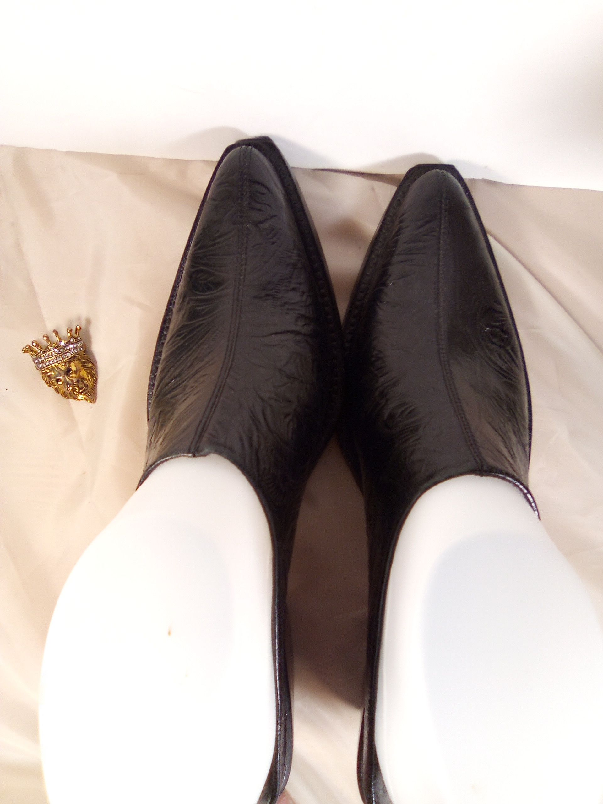 Other GIANNI BINI LEATHER BLACK SLIDER MULE W/INNER PEELING SZ 7M Size US 7 / IT 37 - 5 Thumbnail