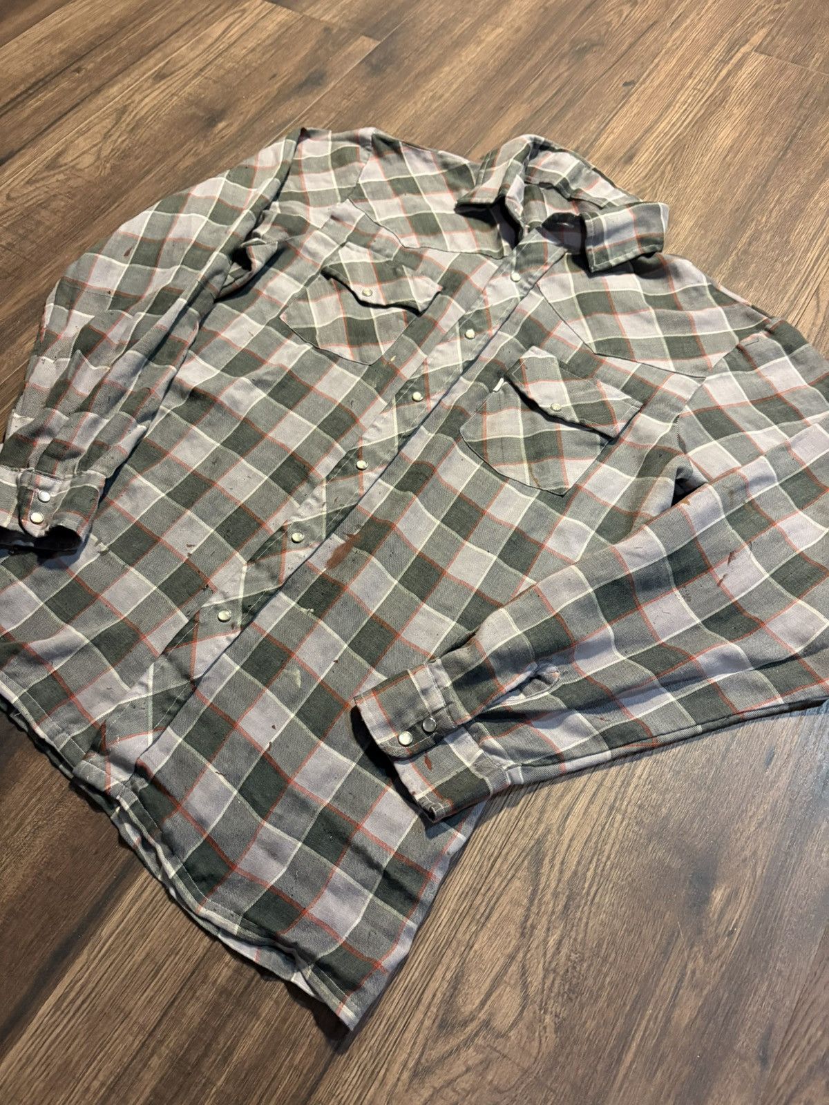 Levi's 🔥Vintage 60s Levi's Strauss Big E Western Pearl Snap Flannel Size US M / EU 48-50 / 2 - 2 Thumbnail