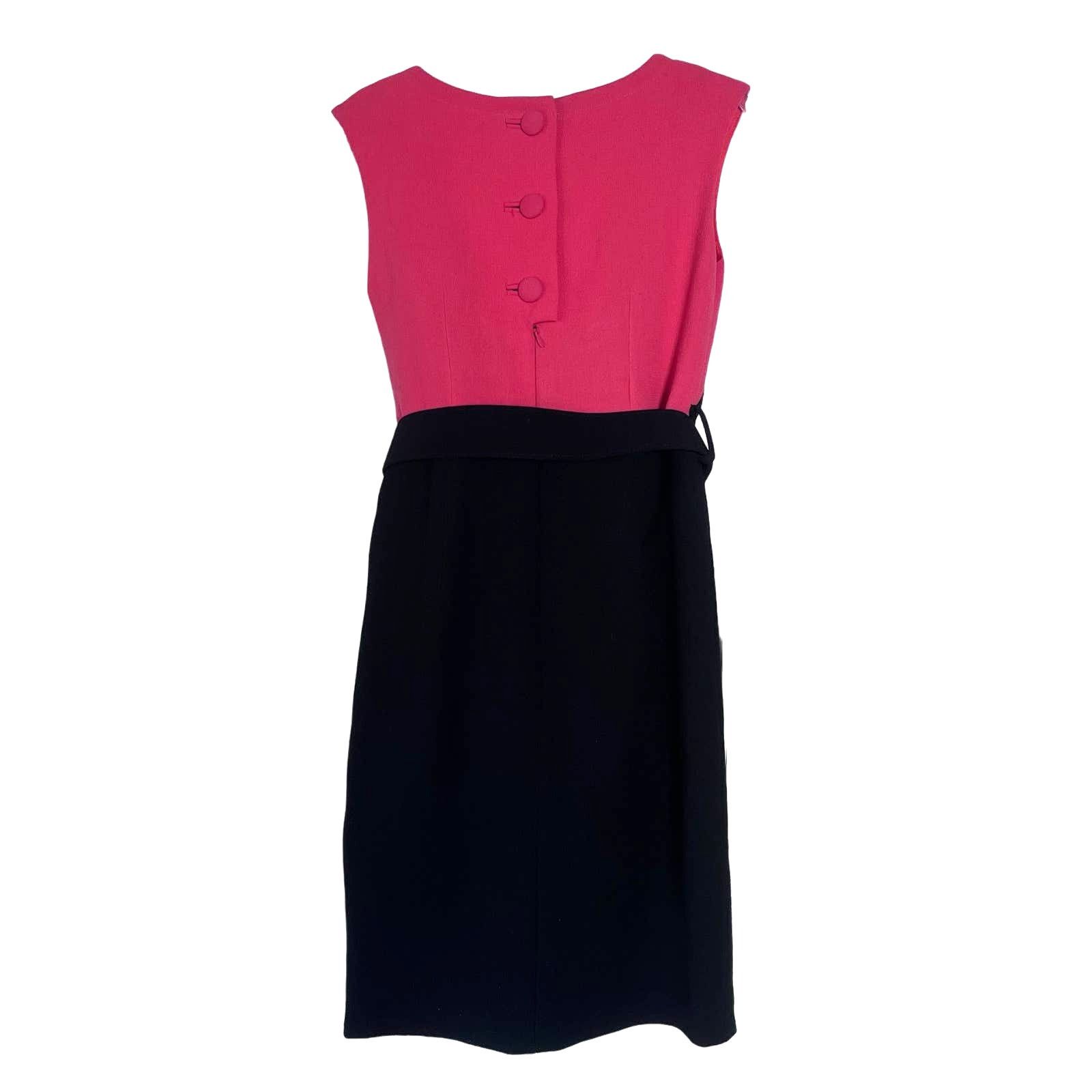 MILLY Milly Ella Belted Colorblock Knee Length Sheath Dress Size M / US 6-8 / IT 42-44 - 3 Thumbnail
