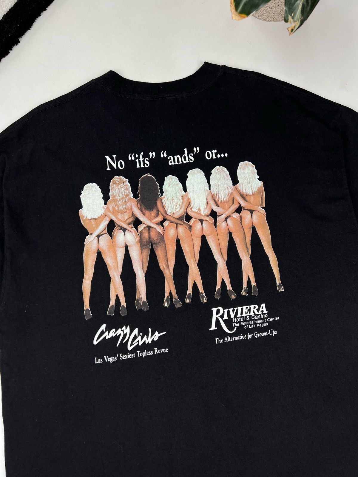 image of The Riviera Casino Hotel Ass Girl Photo Tee Playboy in Black, Men's (Size XL)