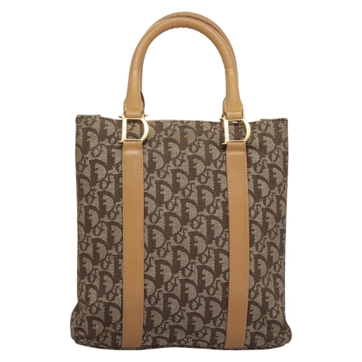 Dior DIOR Trotter Canvas Hand Bag Brown Gold Size ONE SIZE - 3 Thumbnail