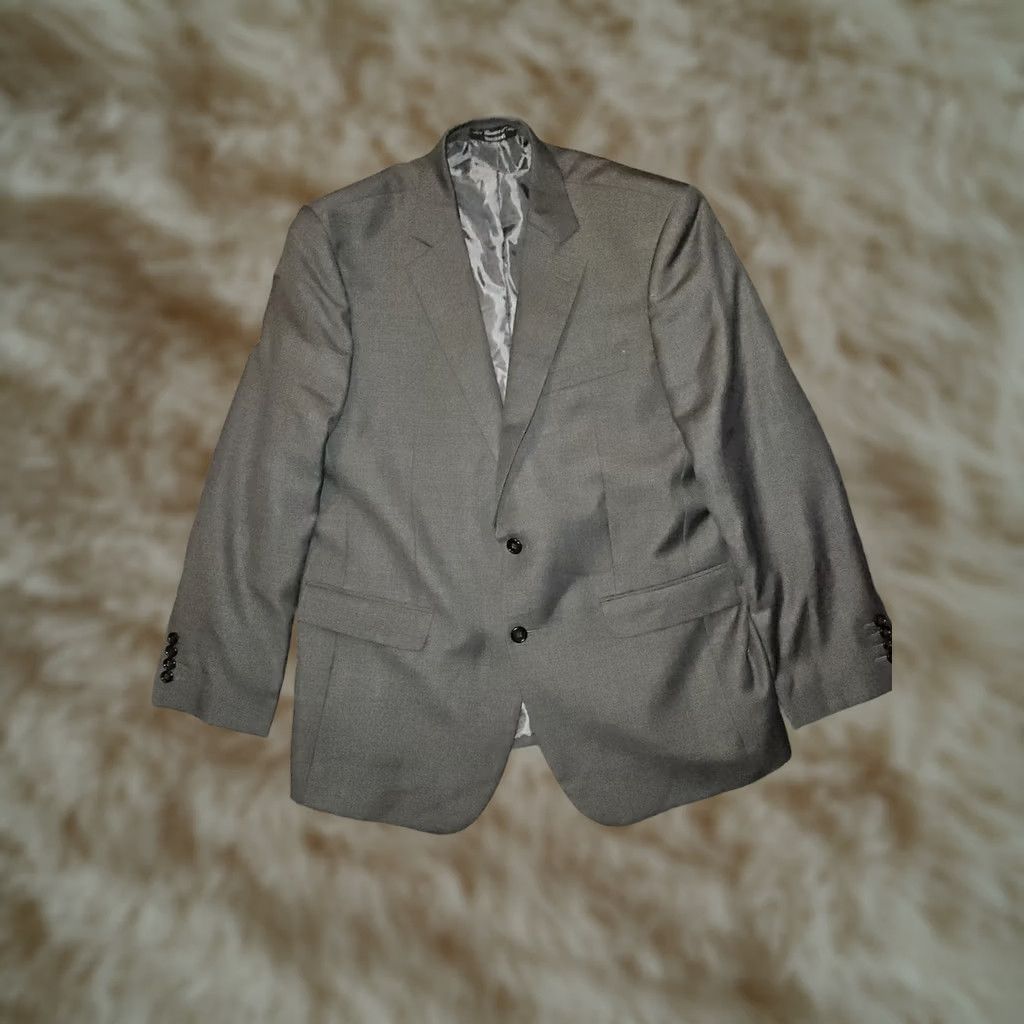 Cerruti 1881 Cerruti 1881 Lanificio Wool Blazer 2 Piece Men's 44 Charcoal Gray Vintage 90s Italian Wool Blazer Mens Size 44R - 1 Thumbnail