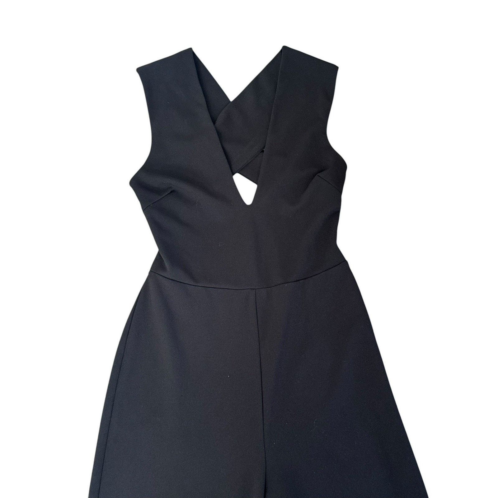 Lulus LULUS Thinking Out Loud Black Jumpsuit Criss Cross Wide Leg Size 28" / US 6 / IT 42 - 5 Thumbnail