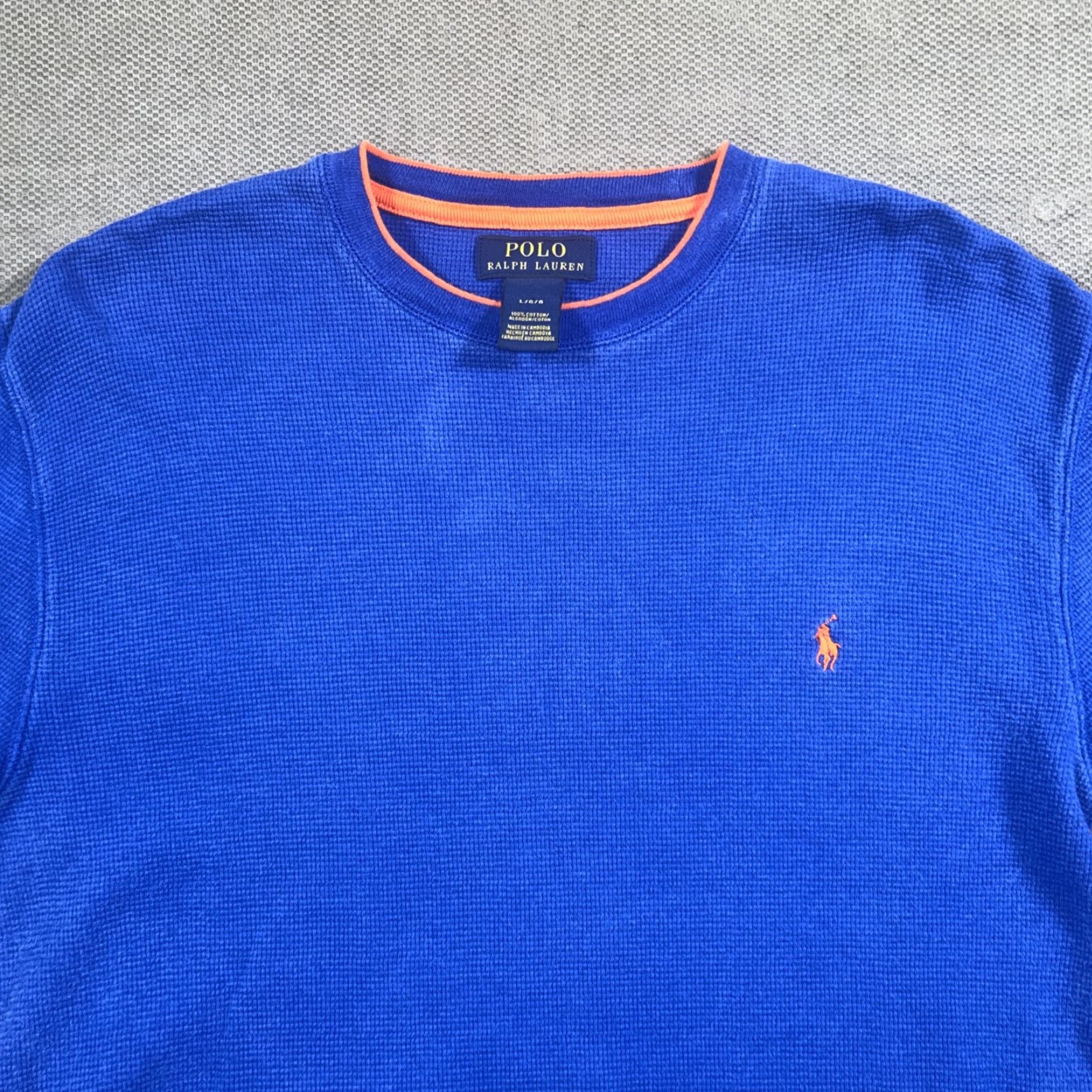 Ralph Lauren Polo Ralph Lauren Blue Thermal Knit Shirt Men’s Large Crest Pony L Size US L / EU 52-54 / 3 - 3 Thumbnail