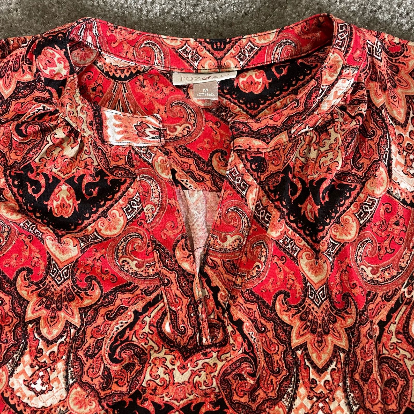 Other Roz & Ali Paisley Blouse Size M / US 6-8 / IT 42-44 - 6 Thumbnail