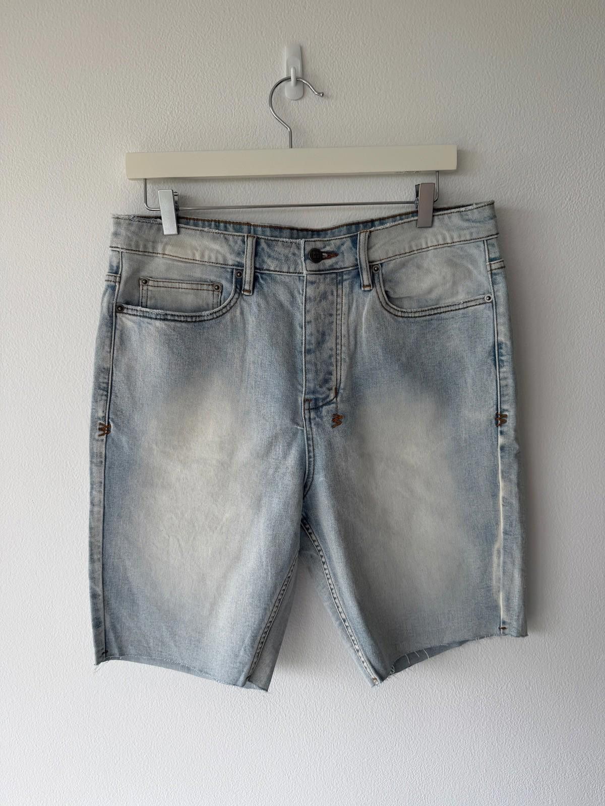 new Ksubi mens denim shorts wolf chop nimbus blue 32 34