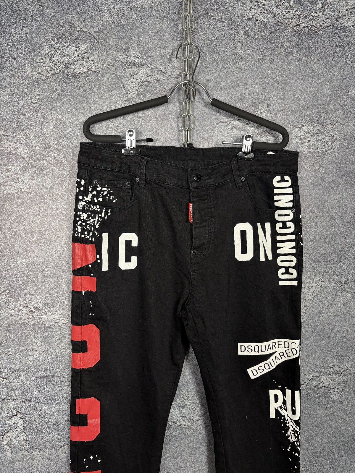 Dsquared2 Dsquared2 Icon Logo Graphic Print Black Denim Jeans Size 35 Size US 34 / EU 50 - 4 Thumbnail