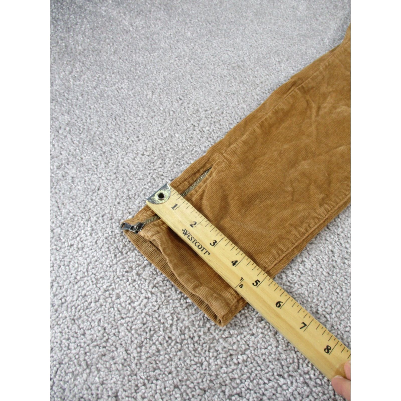 Paige Paige Pants Womens 27 Tan Corduroy Skinny Ankle Flat Front Zip Cotton Spandex Size 27" / US 4 / IT 40 - 5 Thumbnail