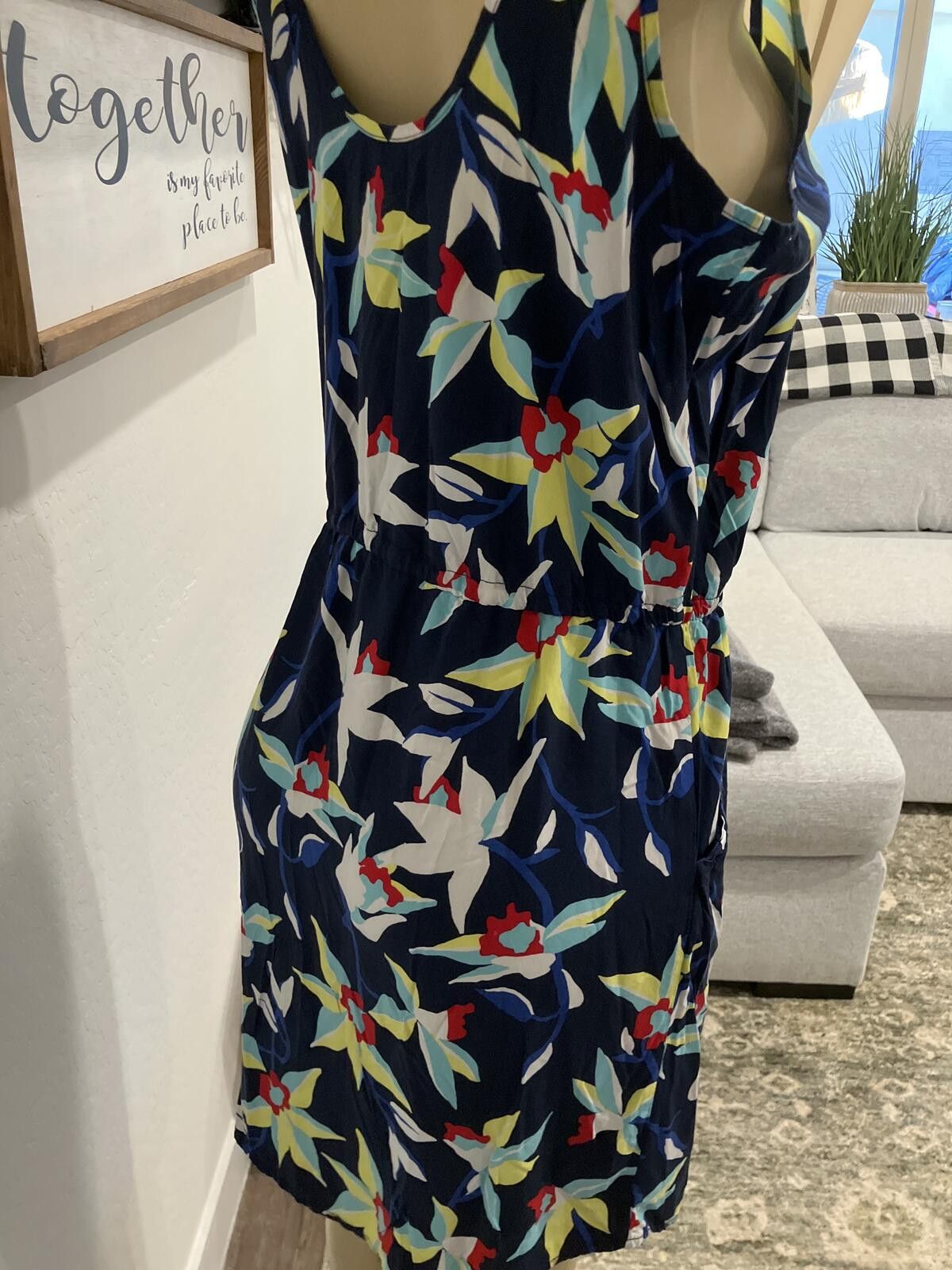 Gap GAP Pre loved Sleeveless Floral Drawstring Waist Dress Size M / US 6-8 / IT 42-44 - 3 Thumbnail