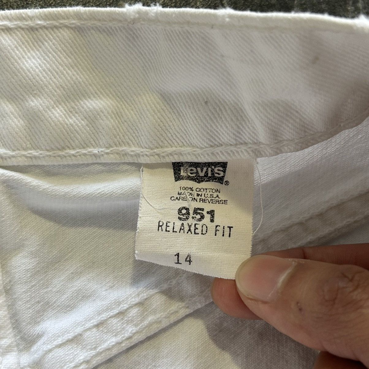 Levi's Vintage 90s Levi’s Orange Tabs White Denim Shorts Size 31" - 3 Thumbnail