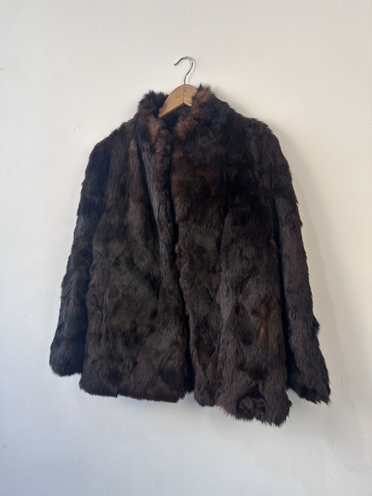 Other Genuine Rabbit Fur Coat 70s 80s Glam Boho Winter Jacket 14 Size L / US 10 / IT 46 - 4 Thumbnail
