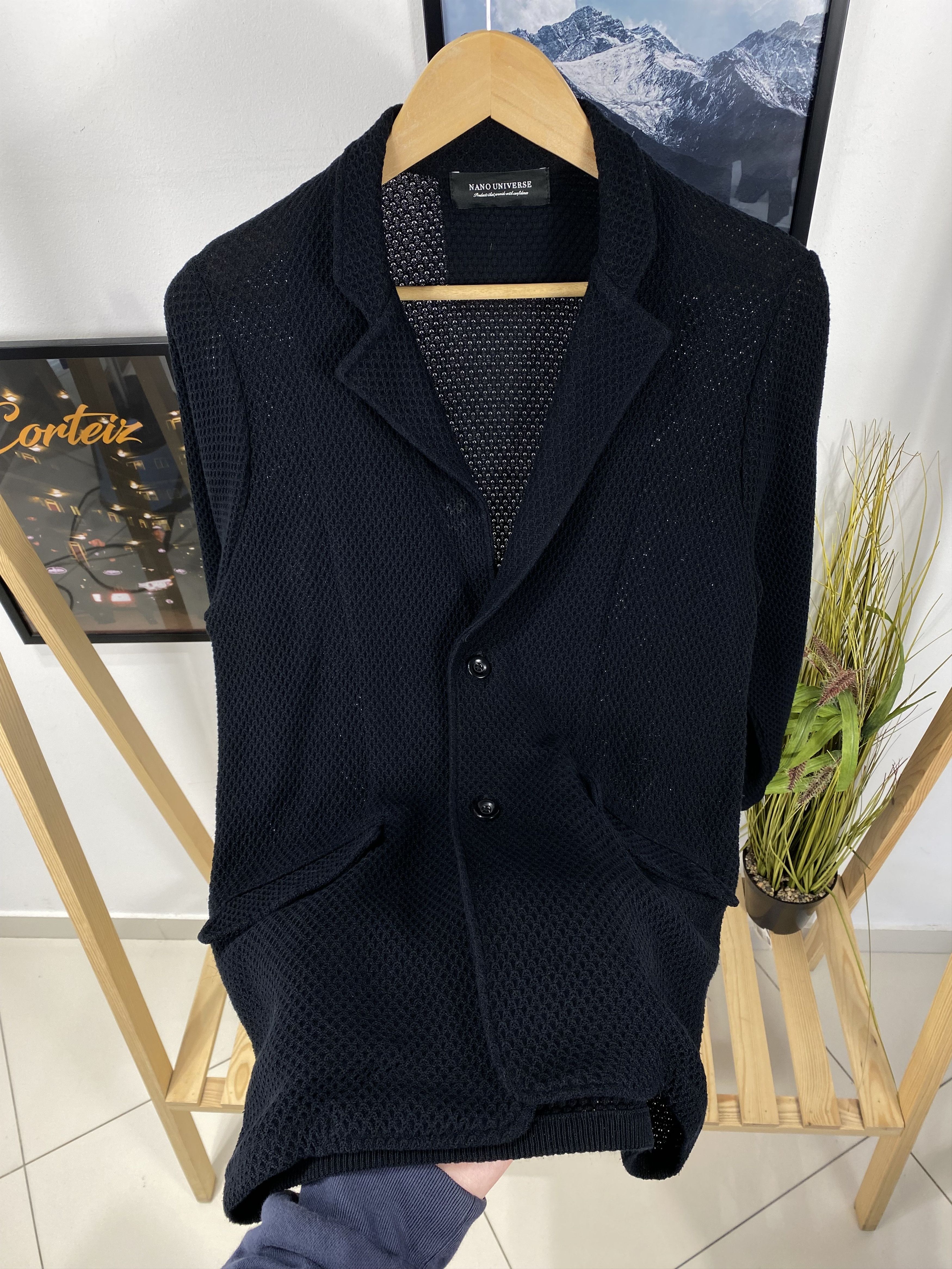 Japanese Brand Rare Nano Universe Total Pattern Knit Tailored Jacket Size US M / EU 48-50 / 2 - 6 Thumbnail