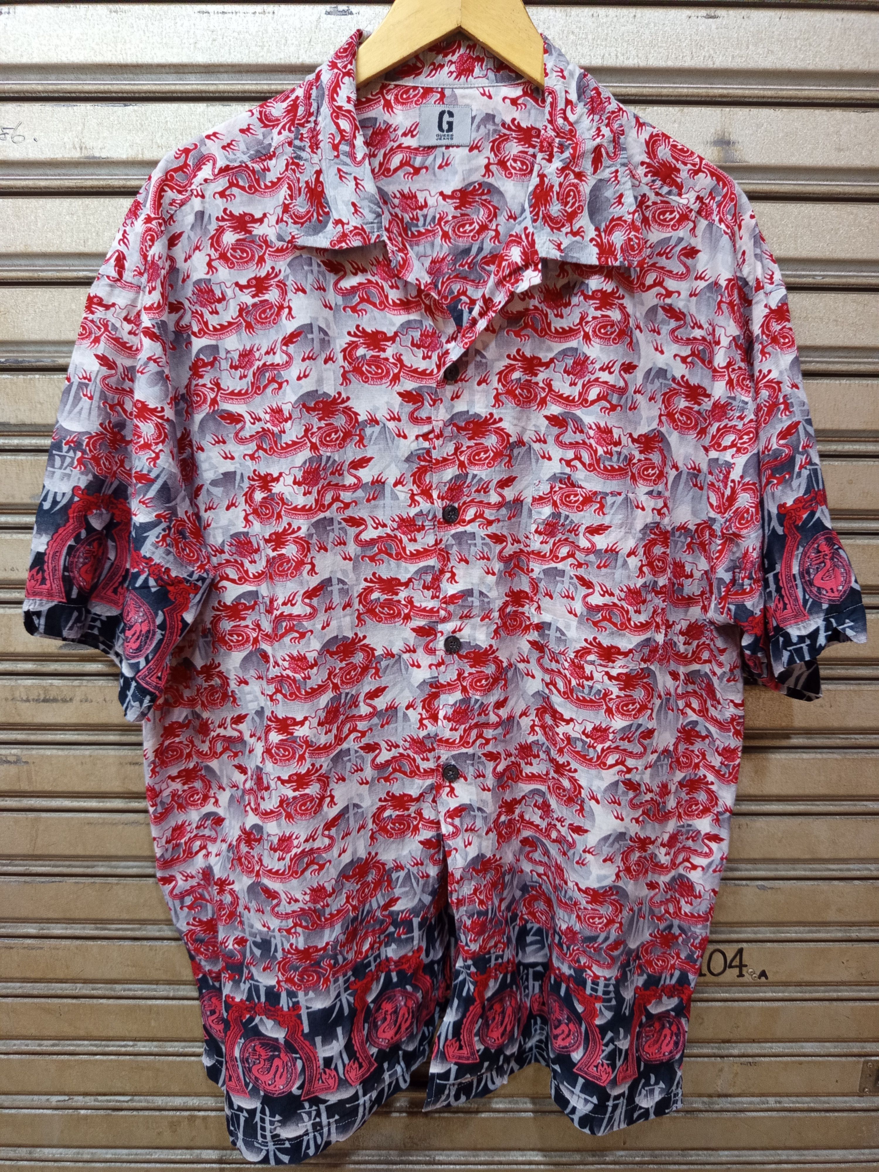 Guess Vintage Guess Jeans Dragon All Over Print Shirt Y2K Size US XL / EU 56 / 4 - 1 Thumbnail