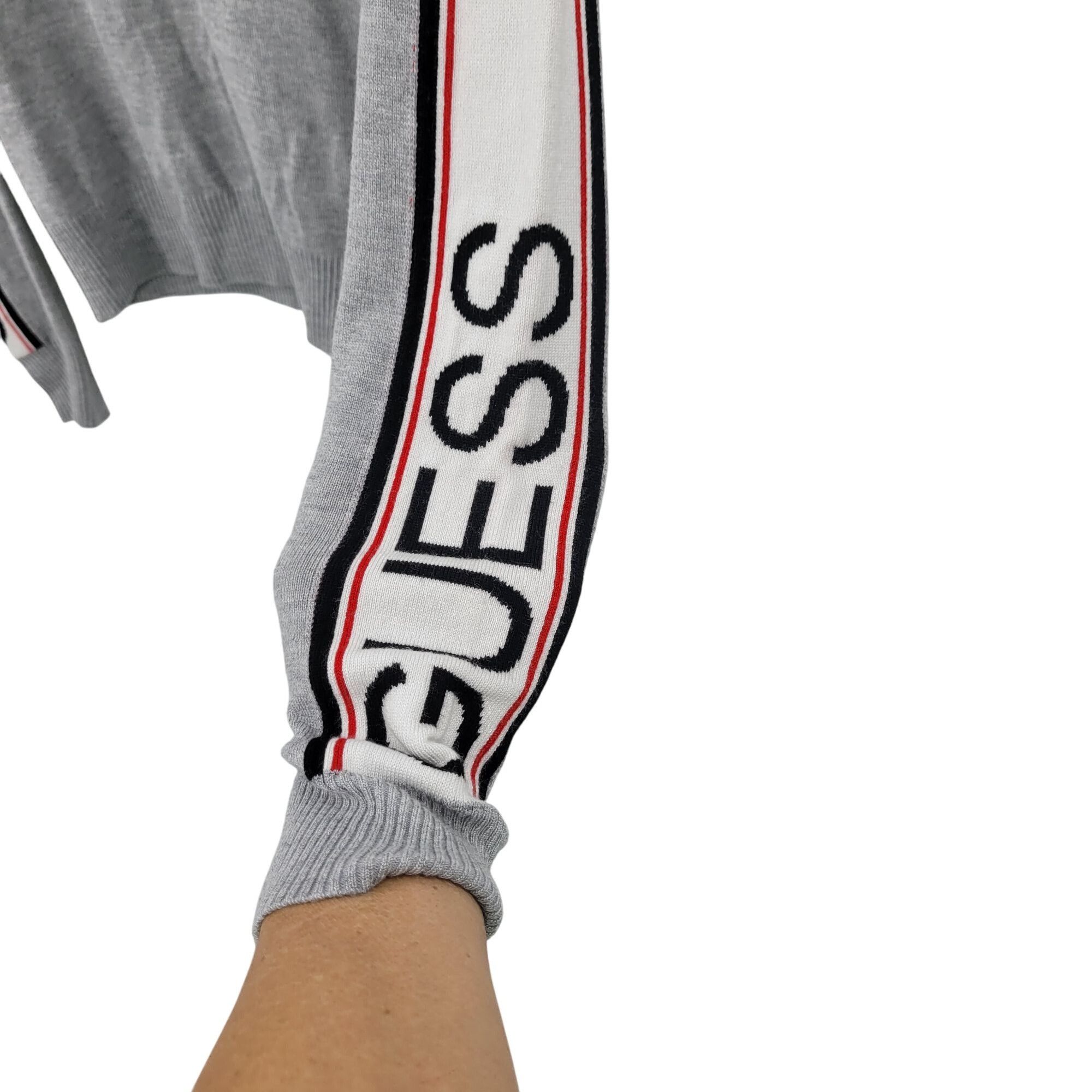 Guess Vtg 90s Guess Womens Gray Knit Logo Spell Out Sweater Sz S S Size S / US 4 / IT 40 - 4 Thumbnail