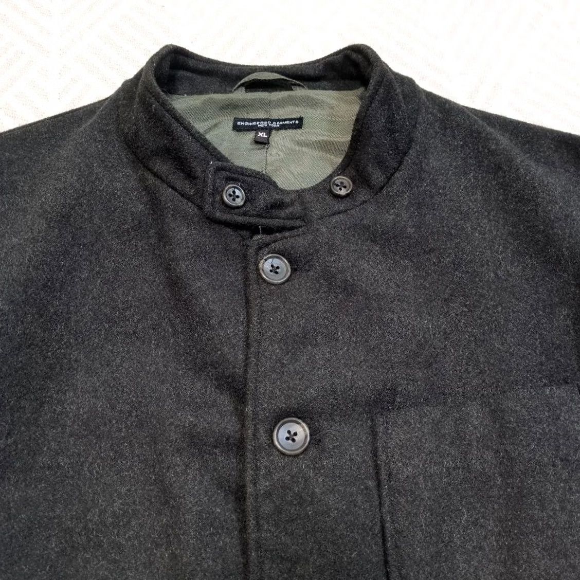 Engineered Garments ENGINEERED GARMENTS GRIM JACKET MEN XL DARK GREEN POLYESTER, REGULAR SIZE, ZIPPER? BUTTON, USED Size US XL / EU 56 / 4 - 4 Thumbnail