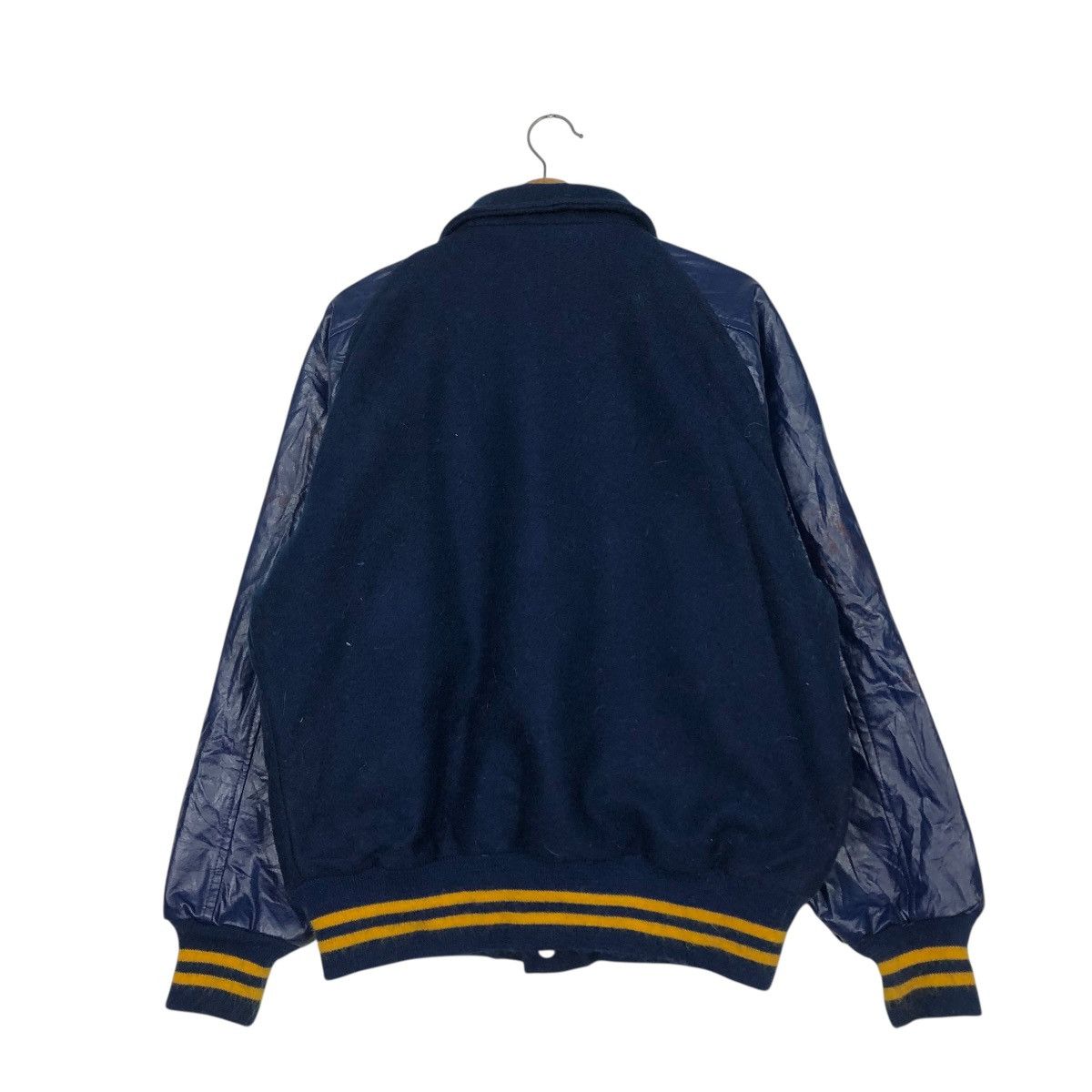 Vintage 🔥VINTAGE LEATHER VARSITY JACKET FAB KNIT USA Size US M / EU 48-50 / 2 - 7 Thumbnail