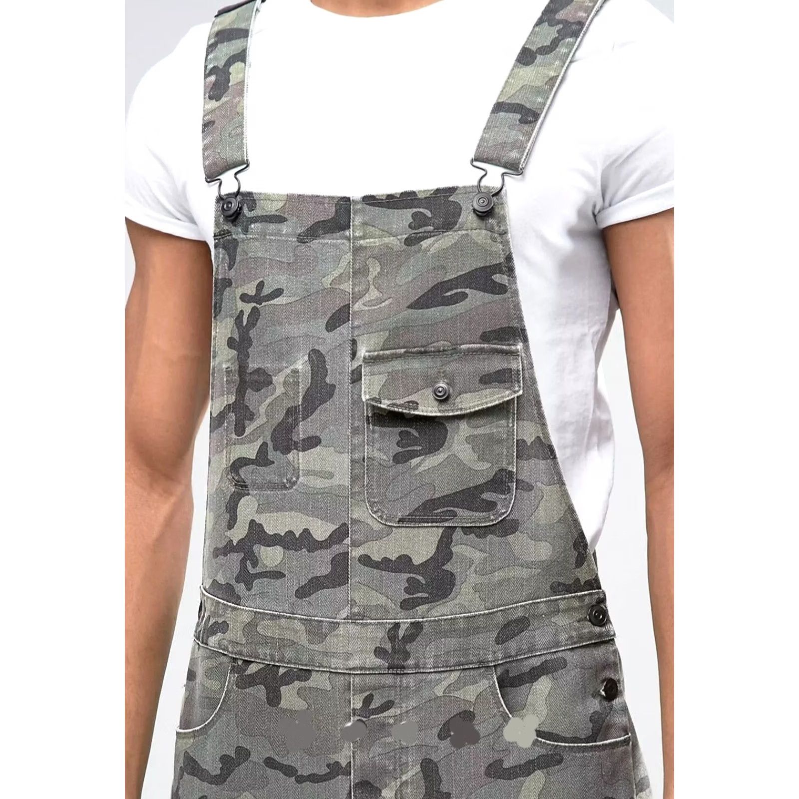 Asos ASOS Camo Overalls In Khaki Herringbone Men's Size W30 L32 Overalls Size US 30 / EU 46 - 4 Thumbnail