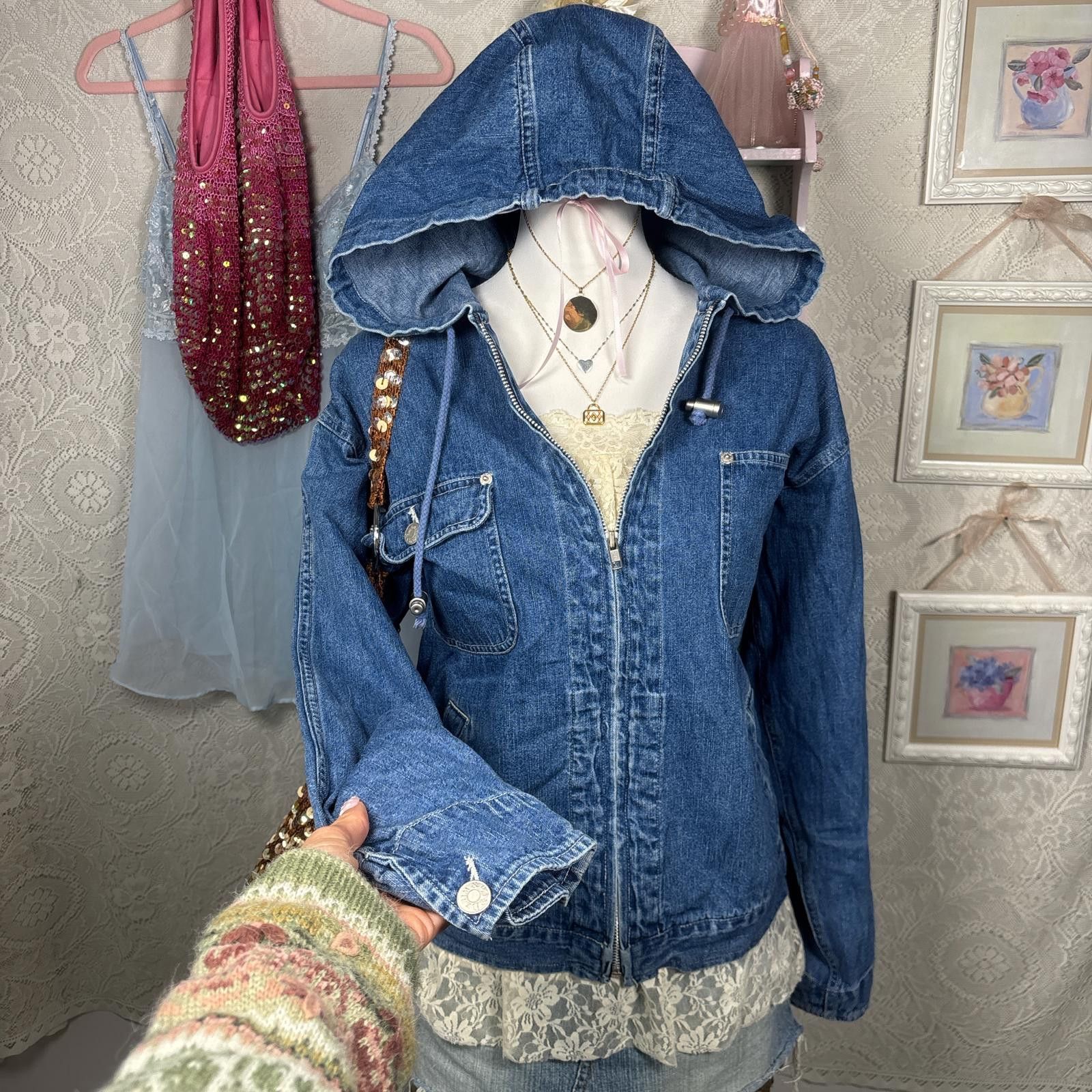 Denim & Co. vintage denim zip up cozy hoodie Size M / US 6-8 / IT 42-44 - 1 Thumbnail