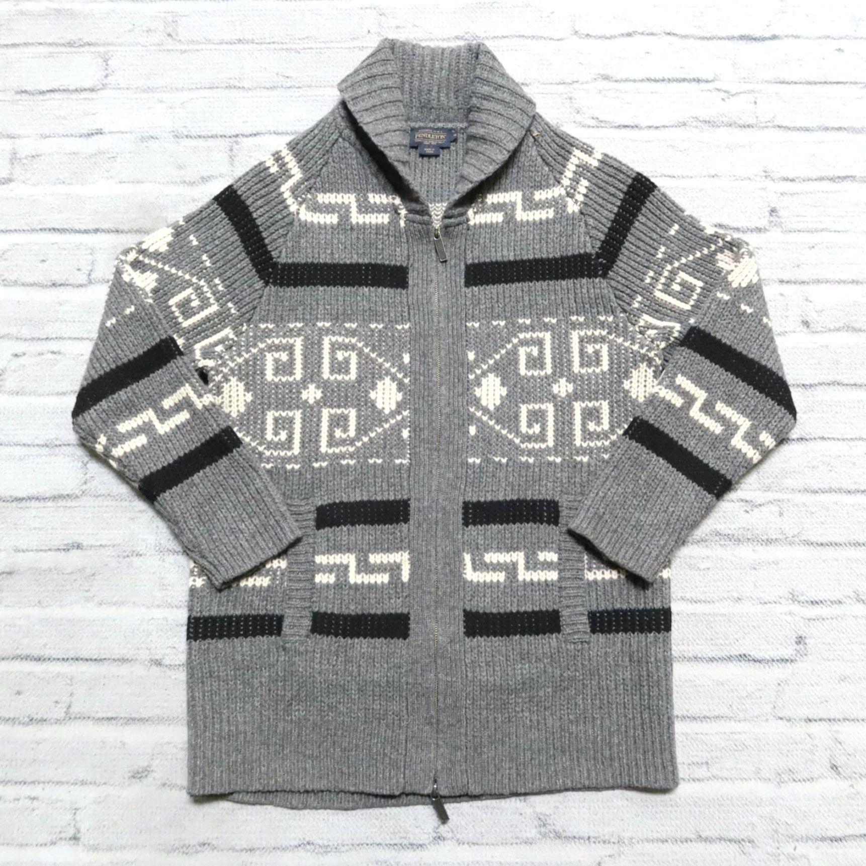 Pendleton VINTAGE Pendleton Jacket Mens Wool Shawl Cardigan Westerly M Grey USA 90s Size US M / EU 48-50 / 2 - 2 Thumbnail
