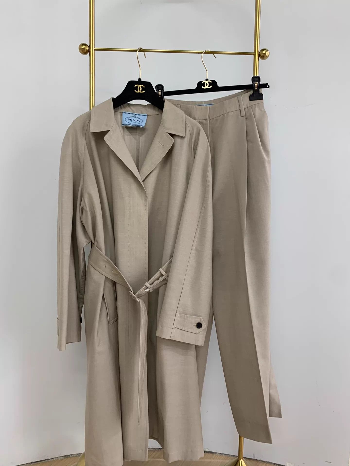 Prada Prada Long Trench Coat & Pants Set 38/36S Unused Size XS / US 0-2 / IT 36-38 - 1 Thumbnail