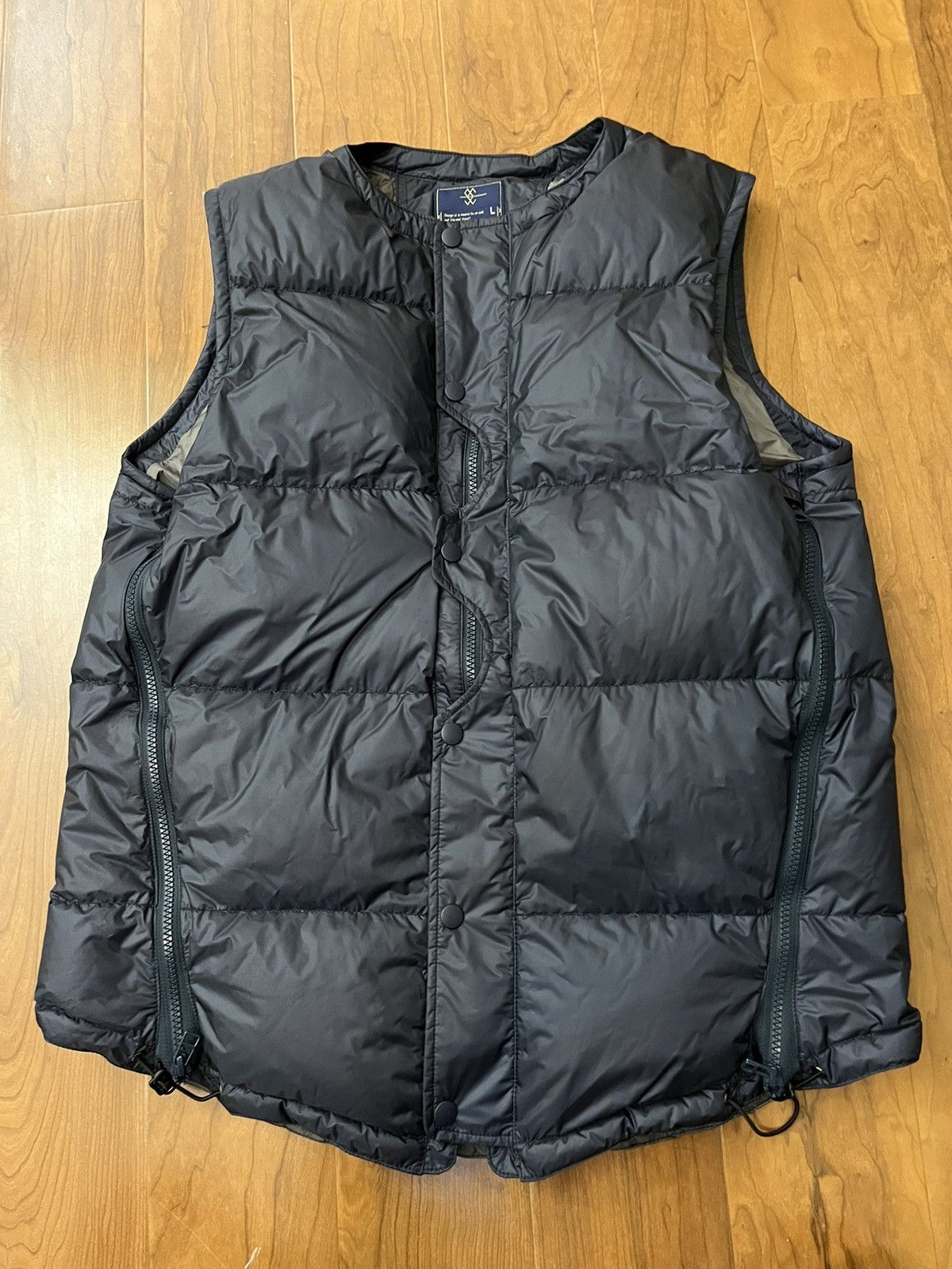 image of Meanswhile Nanga Loop Down Vest in Navy, Men's (Size Large)
