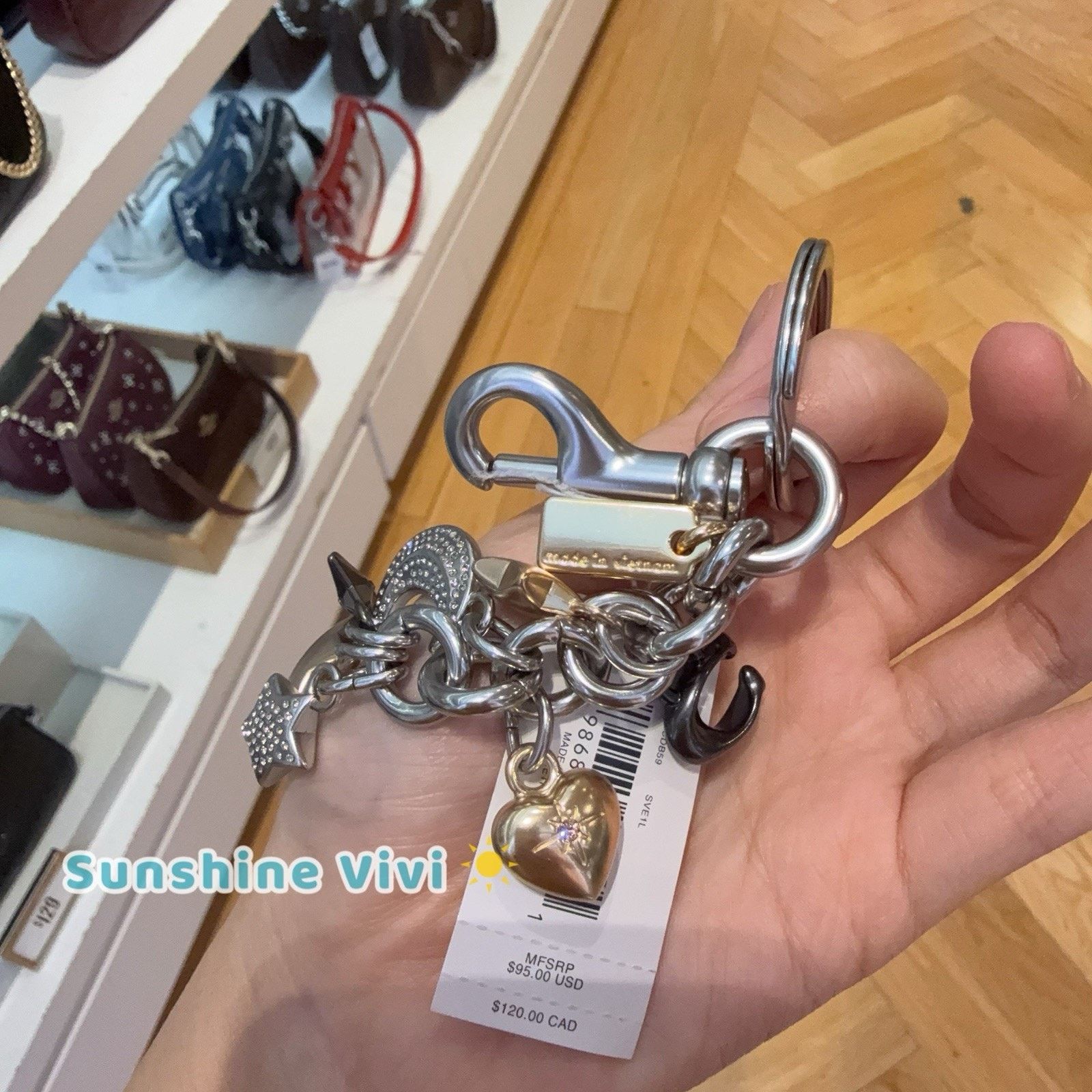 Coach NWT Coach Star Moon Cluster Bag Charm CDB59 Keychain Silver Size ONE SIZE - 4 Thumbnail