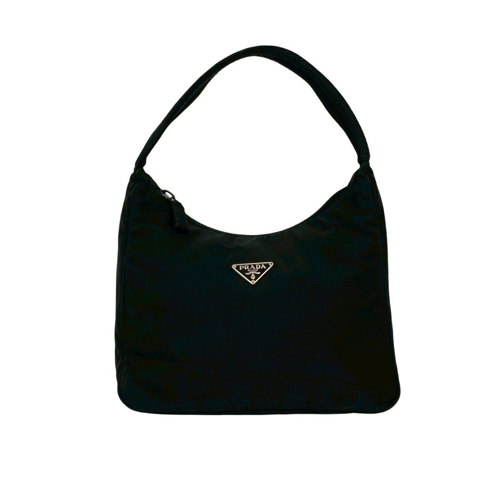 Prada PRADA Tessuto nylon mini handbag in black with triangle logo and silver hardware, model 30249 Size ONE SIZE - 1 Thumbnail