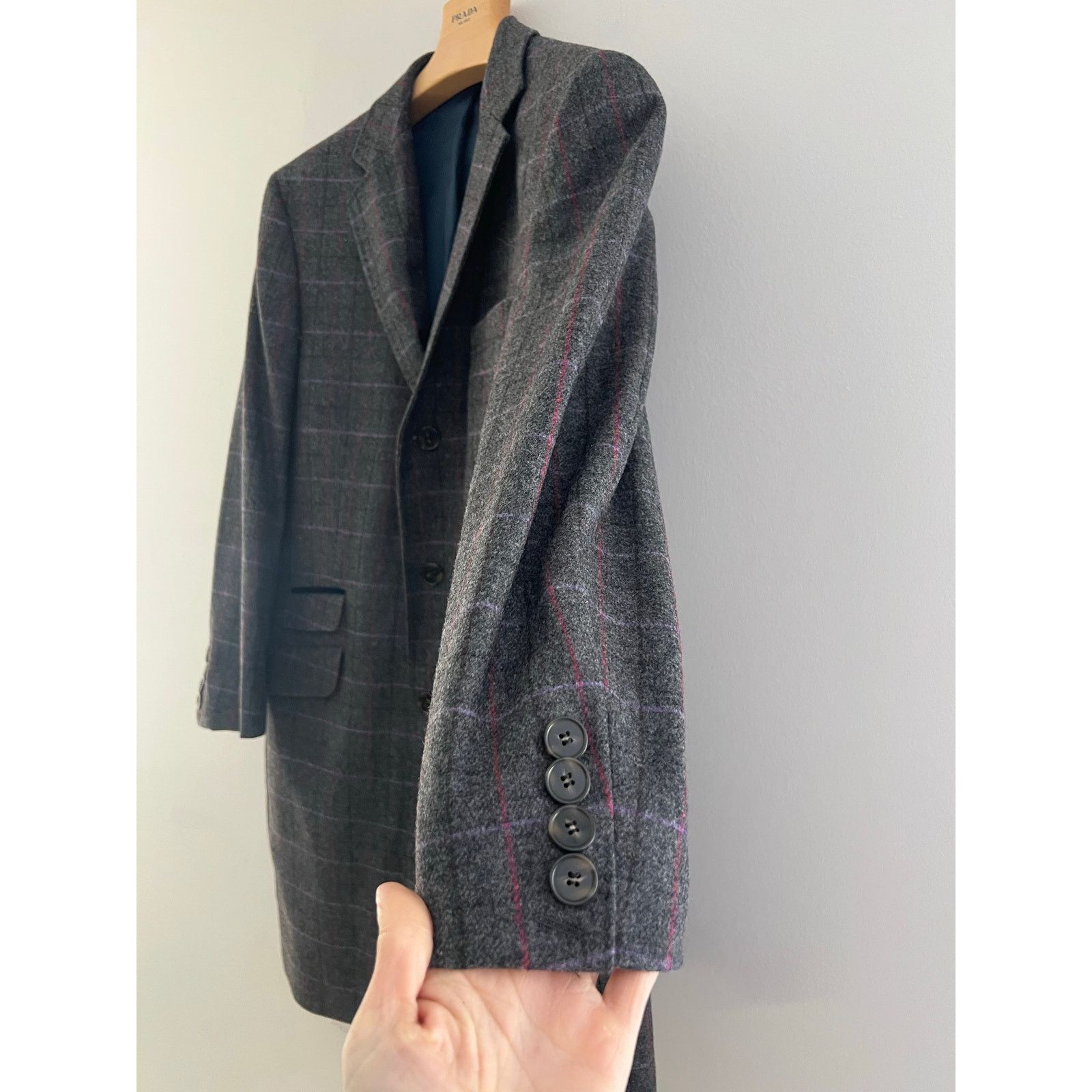Duchamp Duchamp Lambswool Plaid Overcoat Satin Lining Size 40 Size US M / EU 48-50 / 2 - 5 Thumbnail