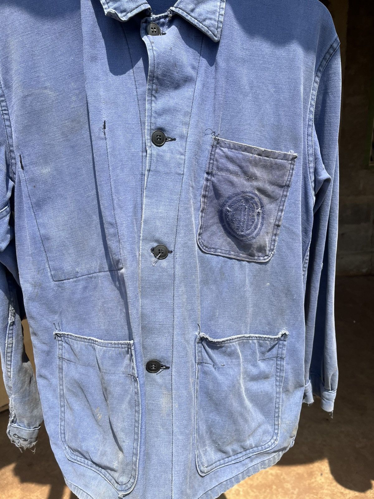Vintage Thrashed faded chore jacket workwear Distressed Size US L / EU 52-54 / 3 - 3 Thumbnail