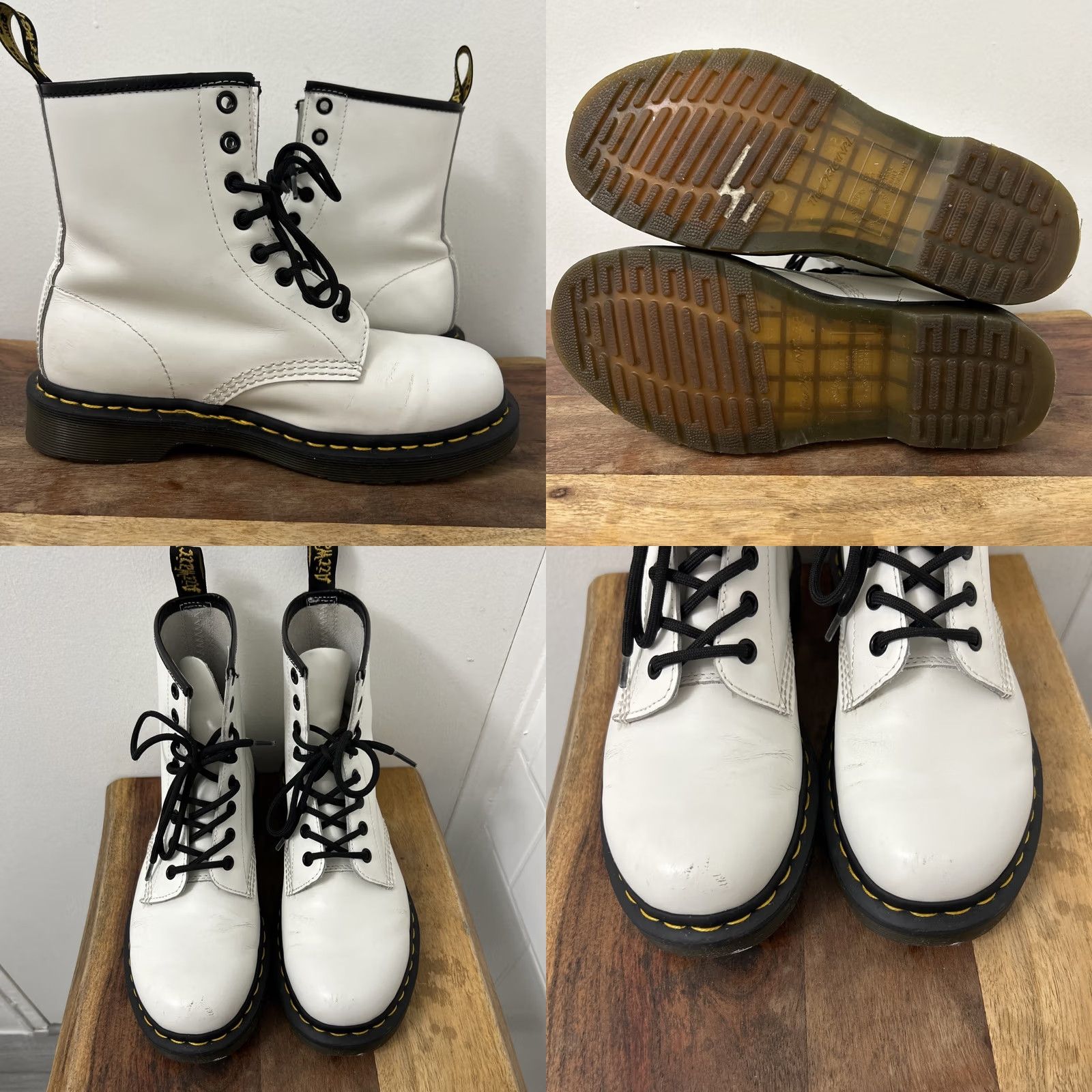 Dr. Martens Dr Martens 1460 Boots Womens Size 7 White Patent Leather 8 Hole Lace Up 11822 Size US 7 / IT 37 - 8 Thumbnail