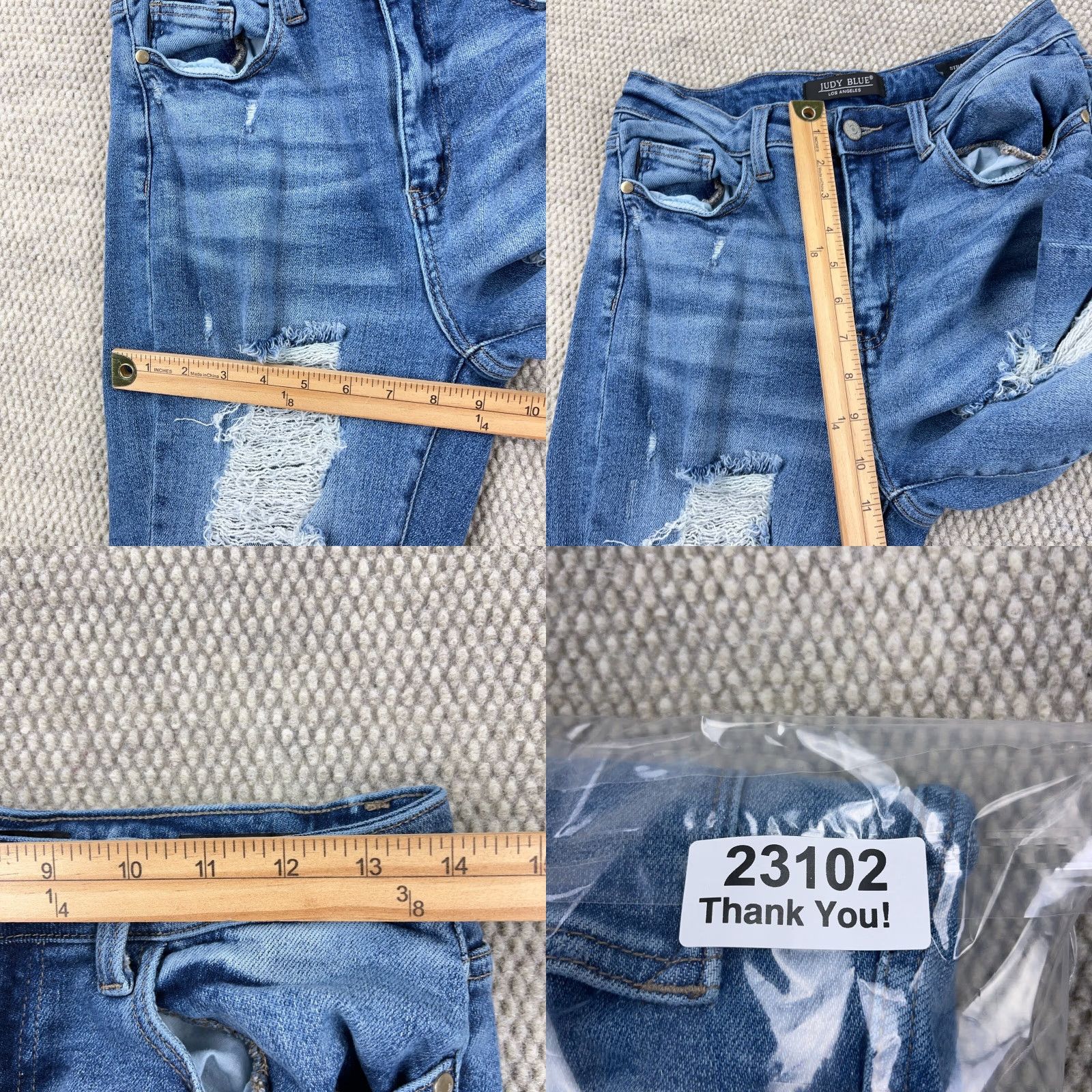 Vintage Judy Blue Jeans Women 9 29 Straight Fit Blue Distressed Distressed High Rise Jeans Regular Waist Non-Vintage Vintage: No Size 29" - 10 Thumbnail