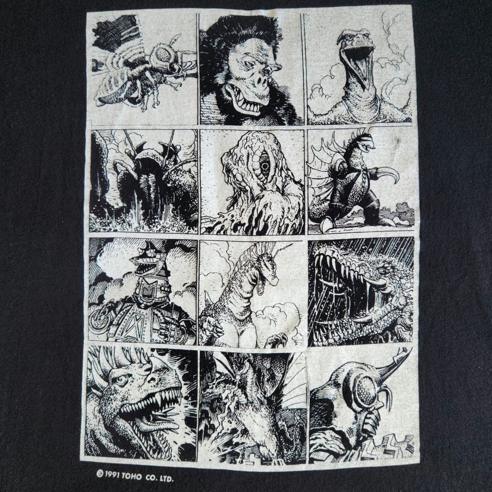Vintage VINTAGE Godzilla 1991 Toho Comic Manga 90s XL Black Single Stitch Graphic TShirt Rare Tee Men XL Graphic Tee Size US XL / EU 56 / 4 - 6 Thumbnail