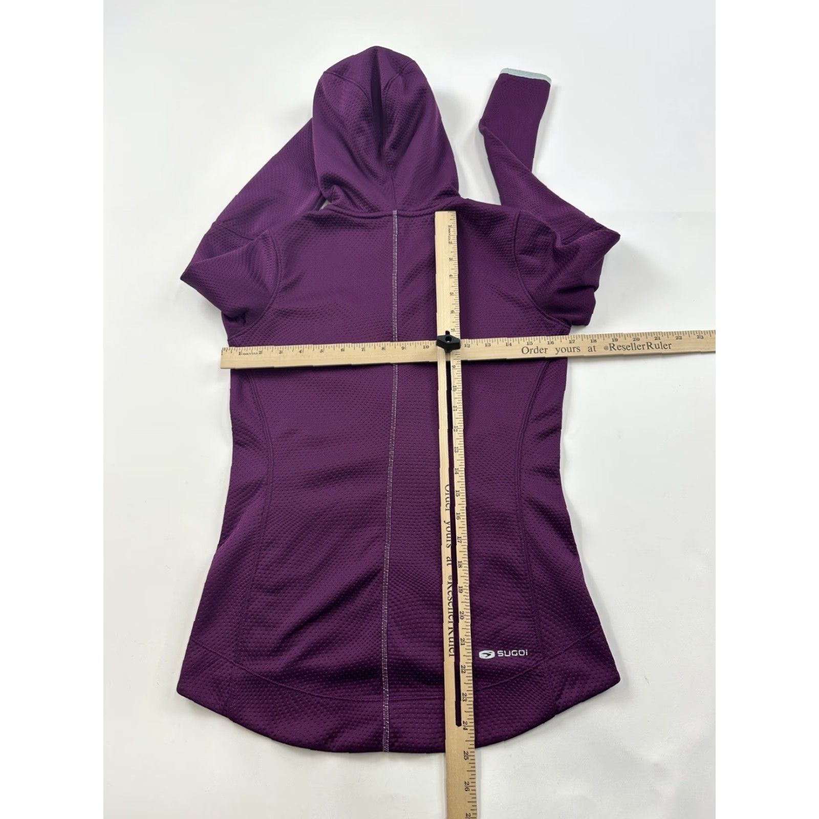 Vintage VINTAGE is not applicable here. Sugoi Jacket Womens XS Purple Fleece Lined Full Zip Hooded Cycling Thumb Holes Size M / US 6-8 / IT 42-44 - 4 Thumbnail